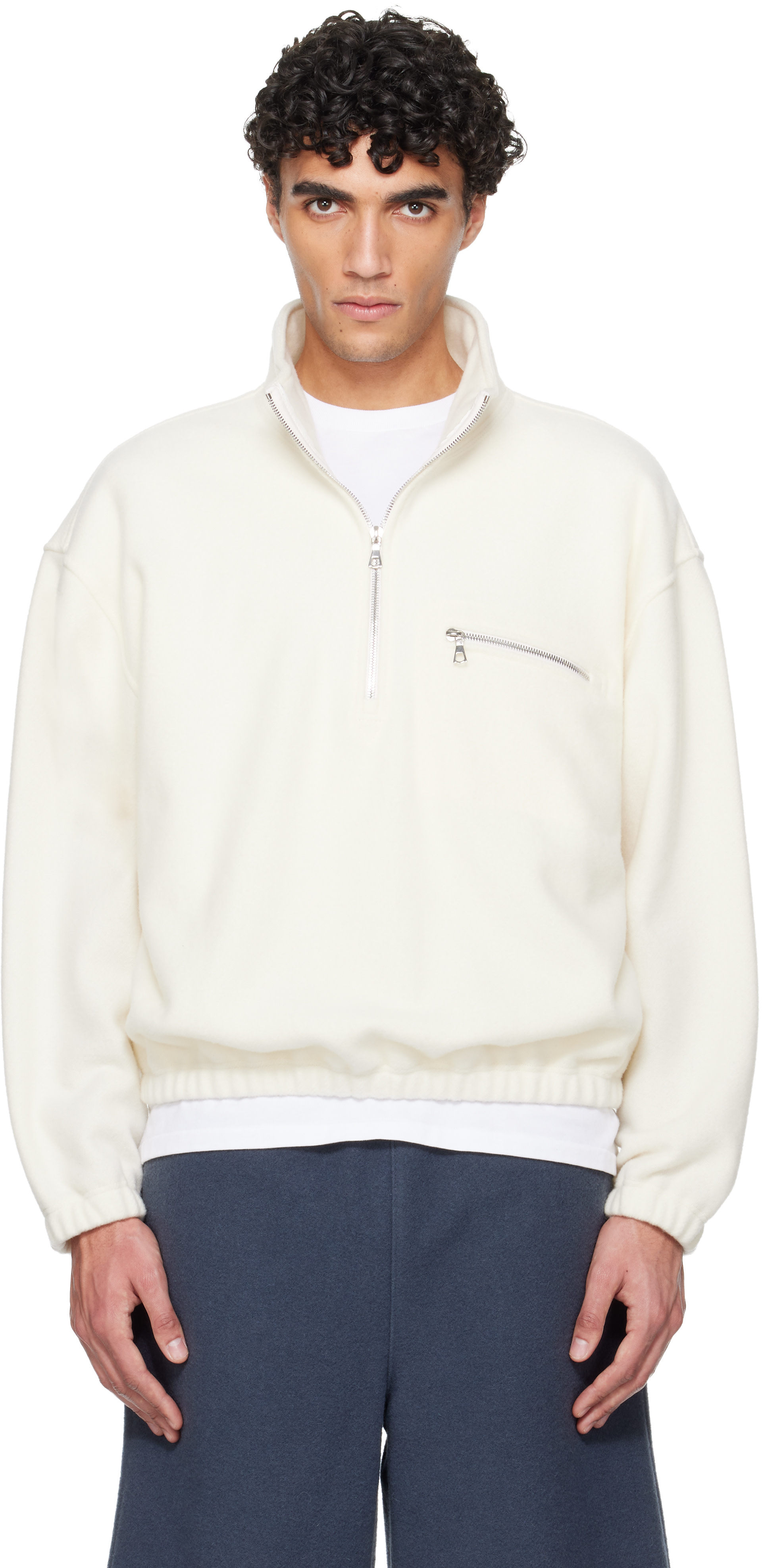 Rier - Pull blanc en molleton