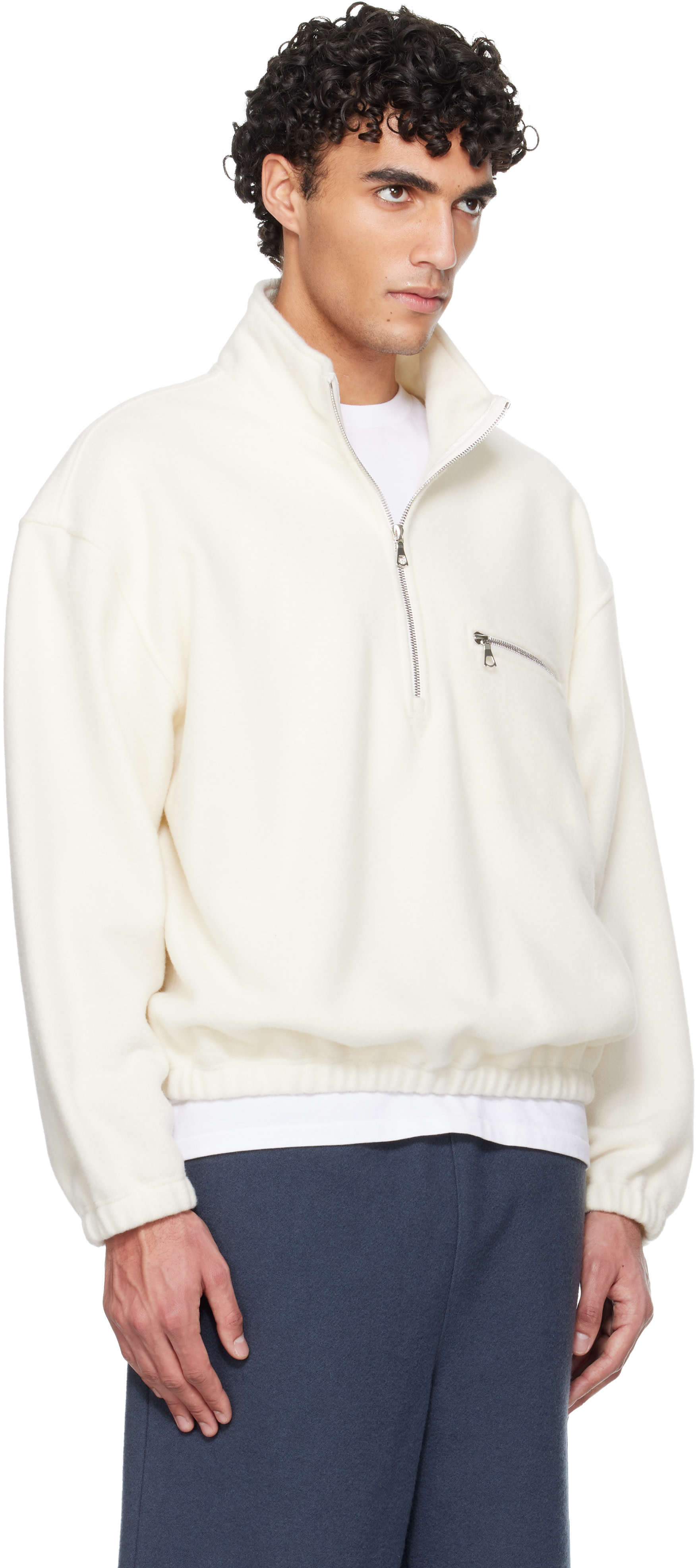 Rier - Pull blanc en molleton
