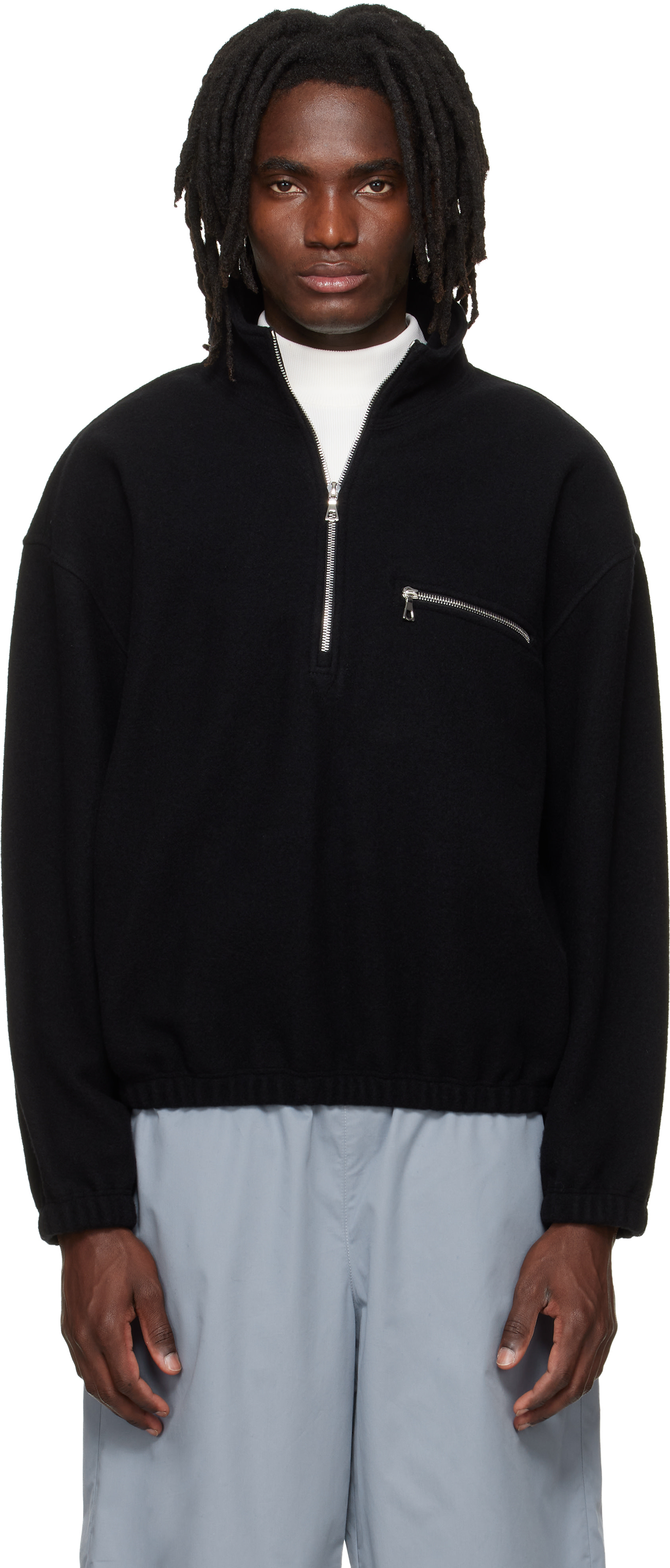 Rier - Pull noir en molleton