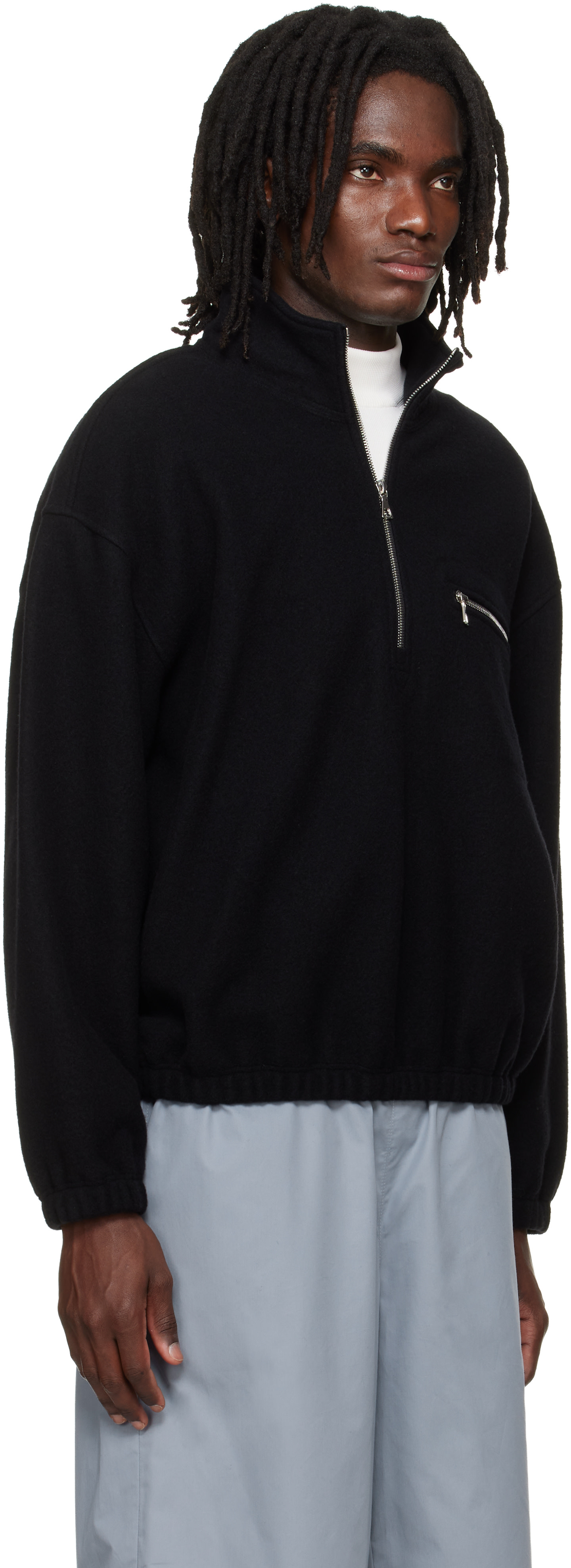 Rier - Pull noir en molleton