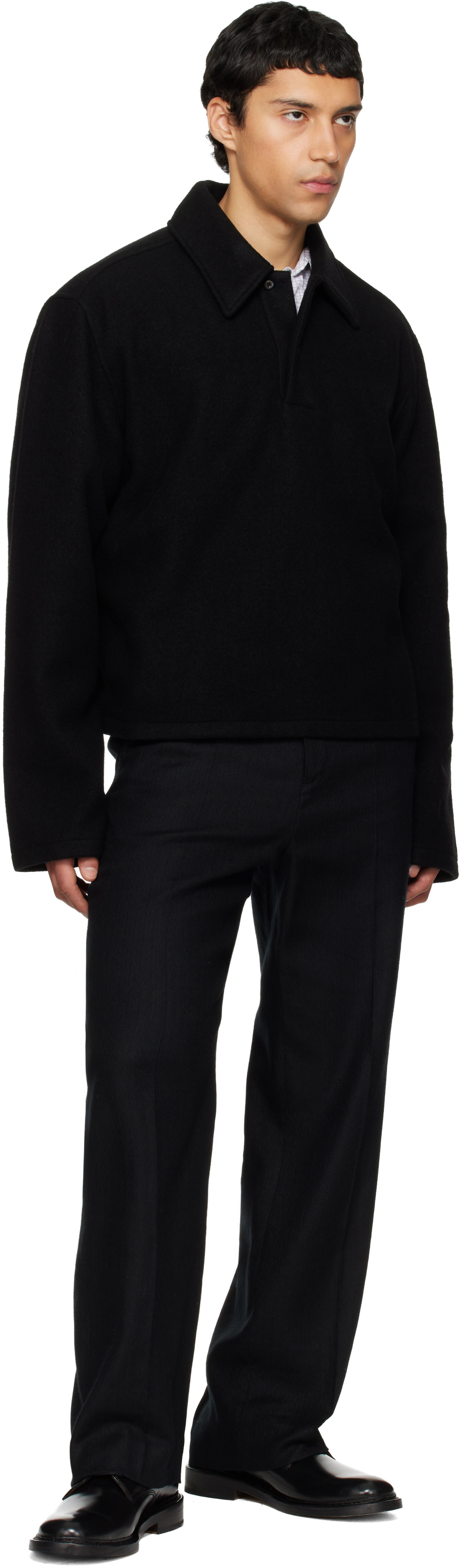 Rier - Polo noir en molleton