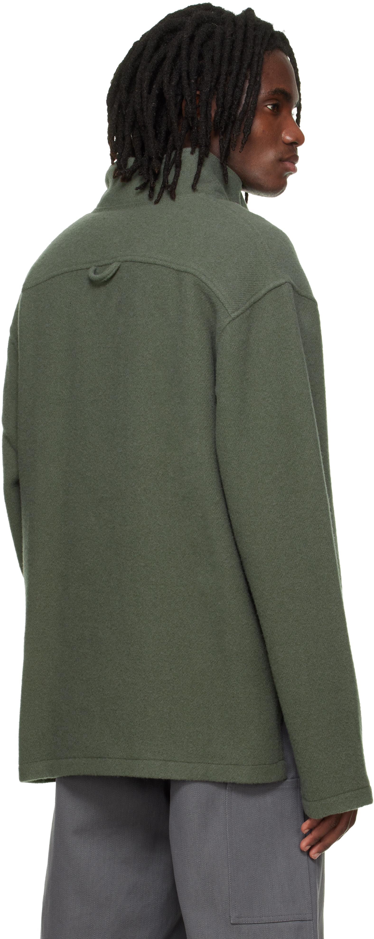 Rier - Pull de style athlétique vert en molleton