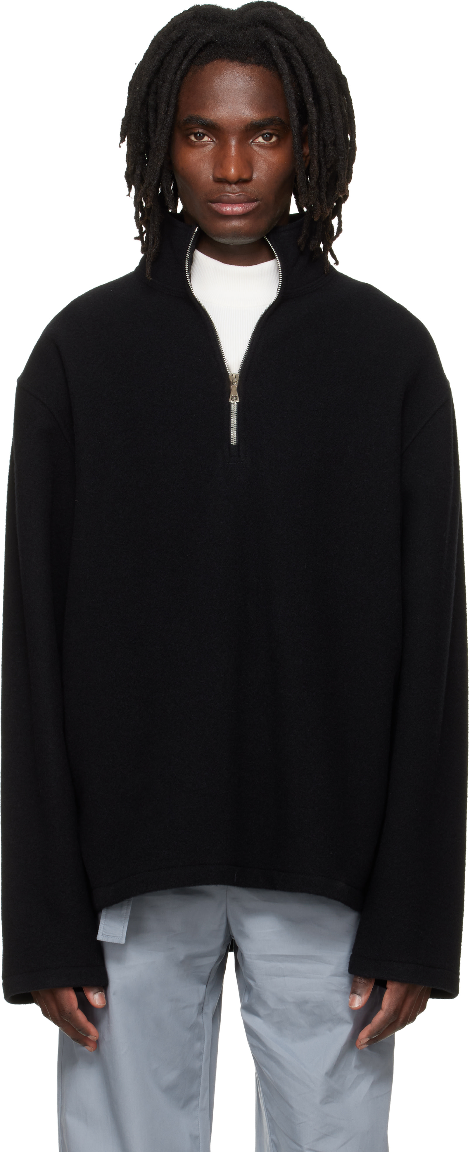 Rier - Pull de style athlétique noir en molleton
