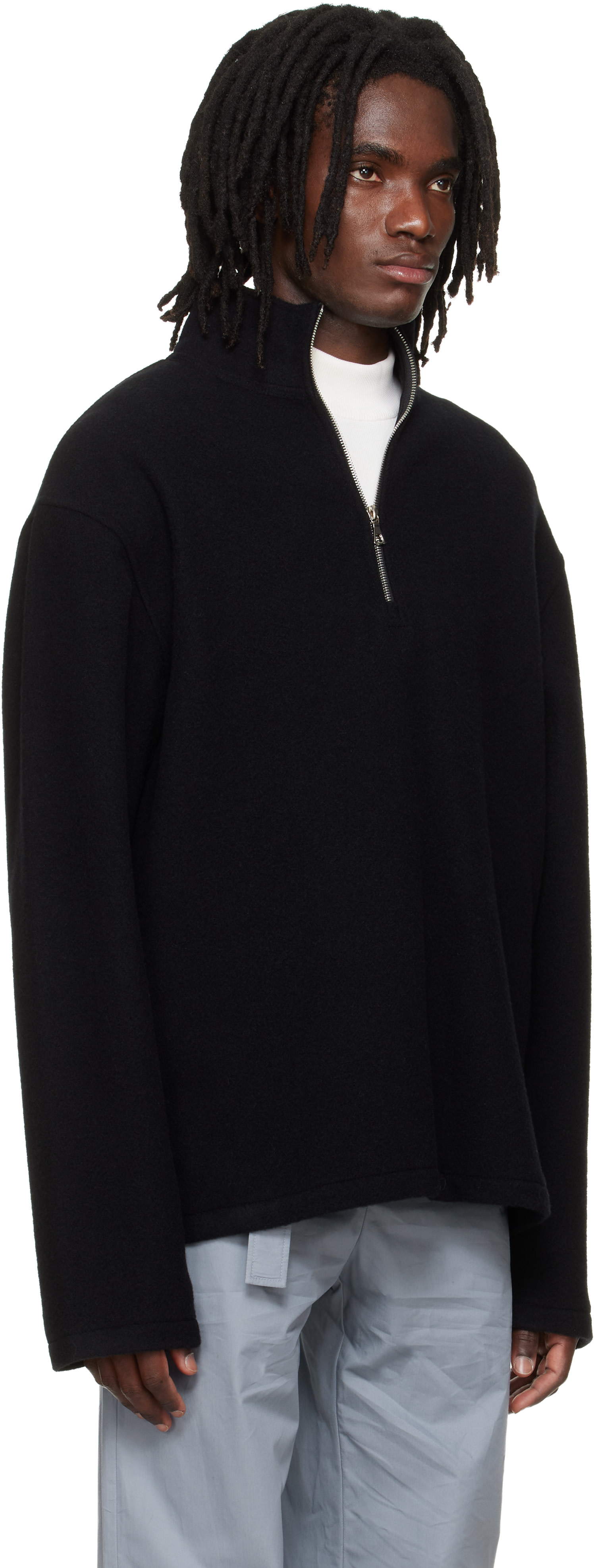 Rier - Pull de style athlétique noir en molleton