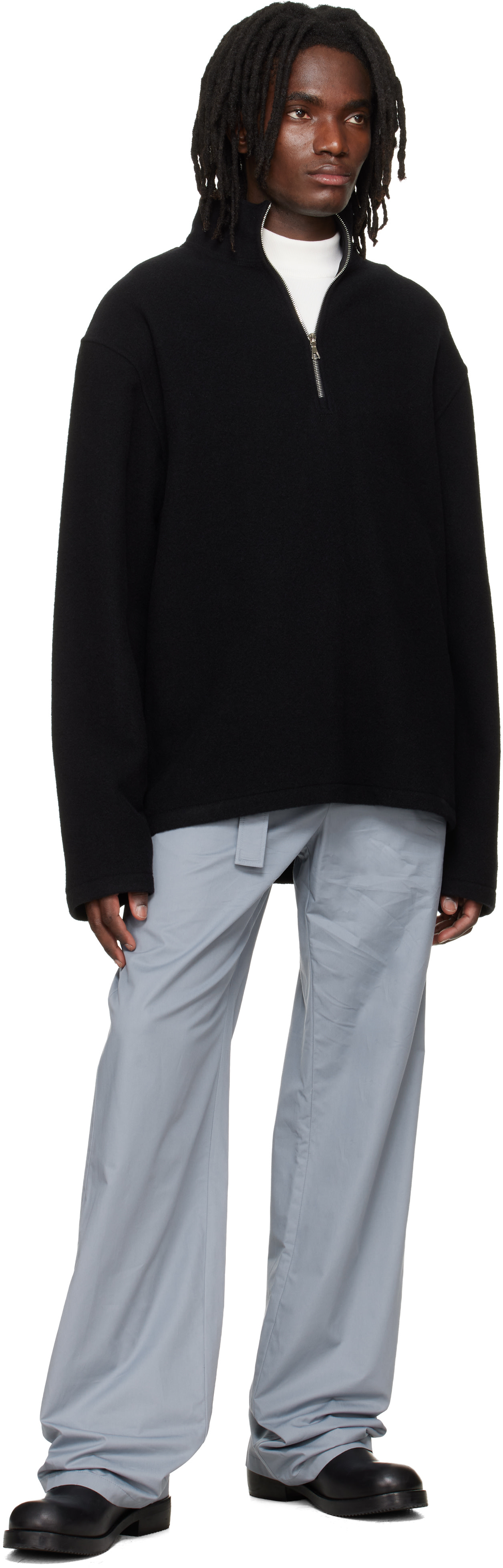 Rier - Pull de style athlétique noir en molleton