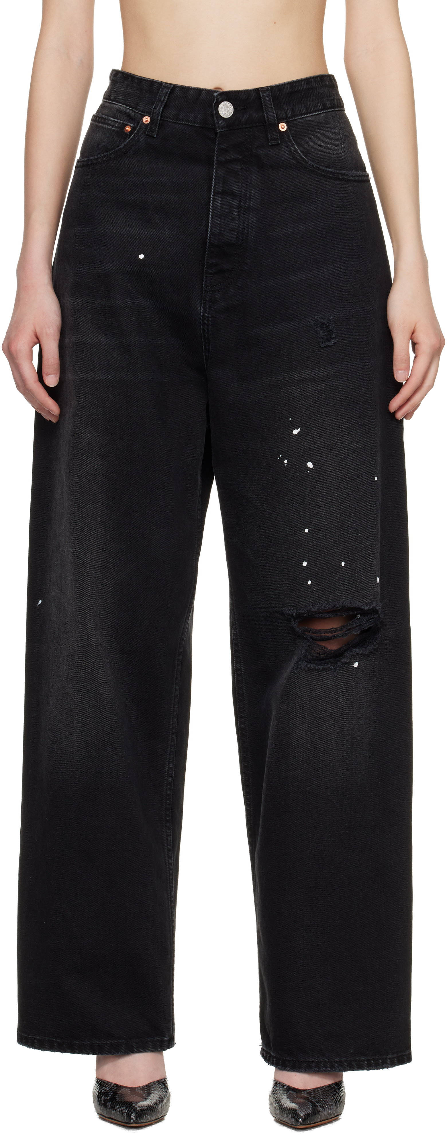 VETEMENTS: Black Ripped Jeans | SSENSE