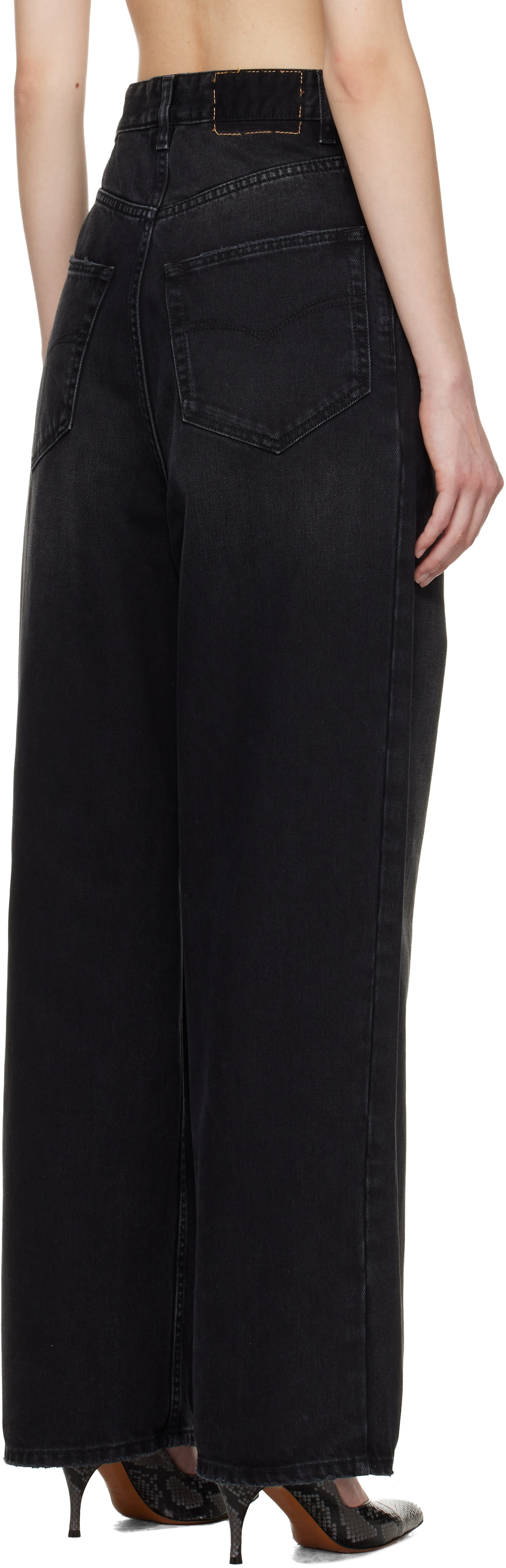 VETEMENTS - Jean noir à déchirures