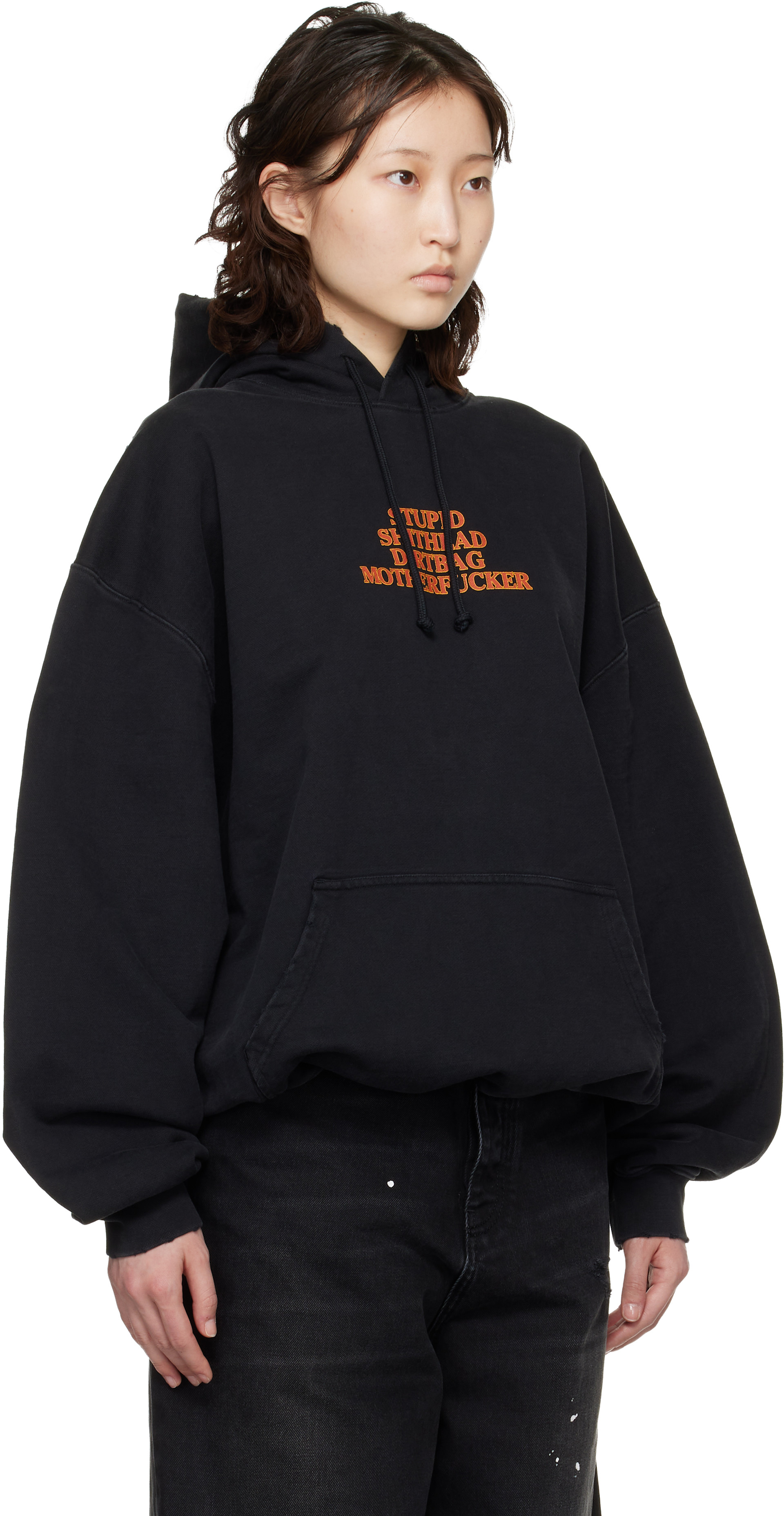 VETEMENTS - Pull à capuche 'MF' noir