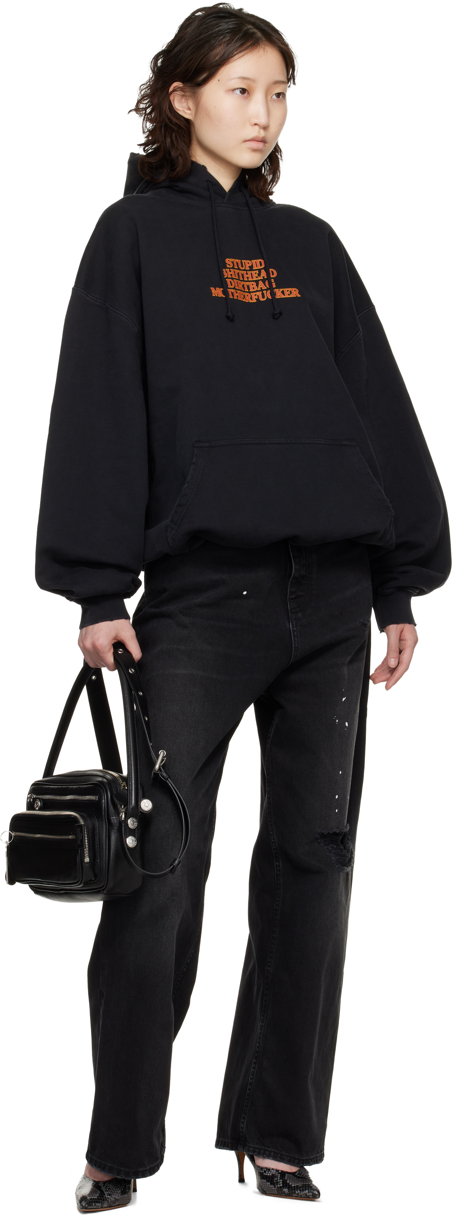 VETEMENTS - Pull à capuche 'MF' noir