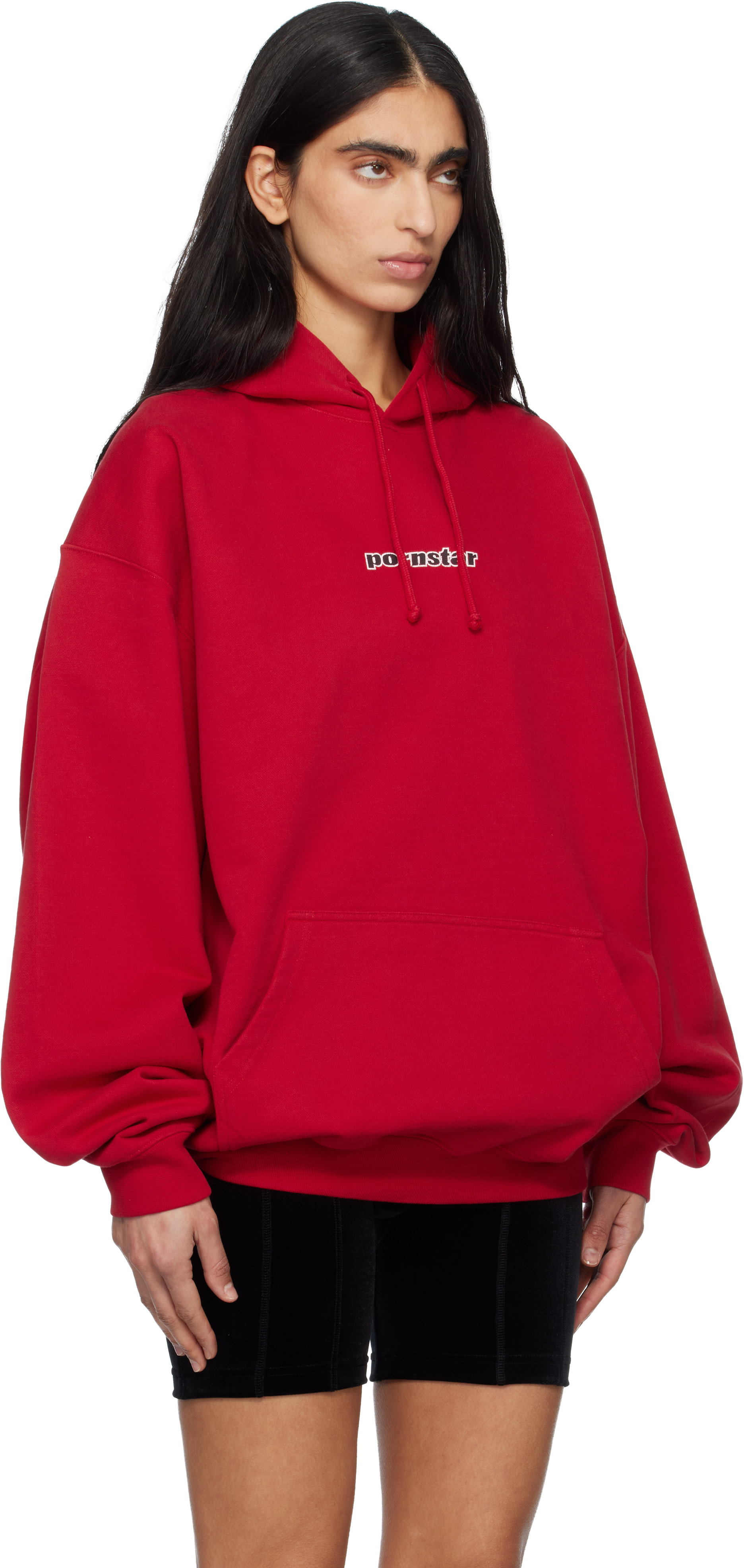 VETEMENTS: Red 'Pornstar' Hoodie | SSENSE