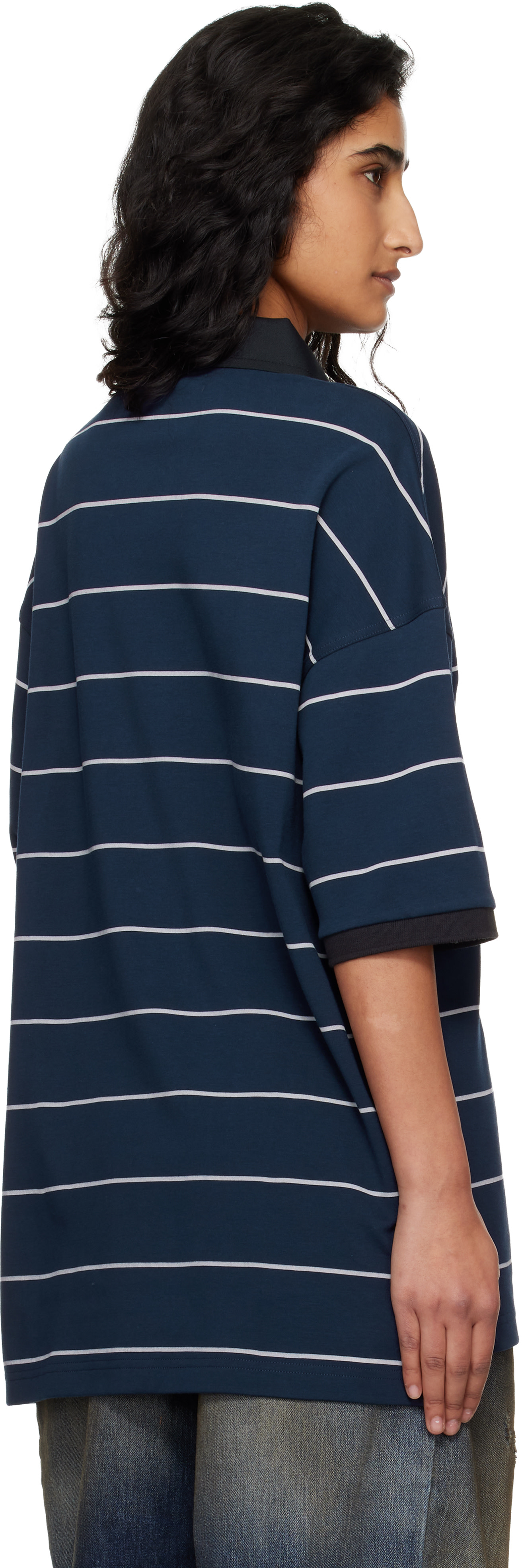 VETEMENTS: Navy 'Nerd' Football Polo | SSENSE