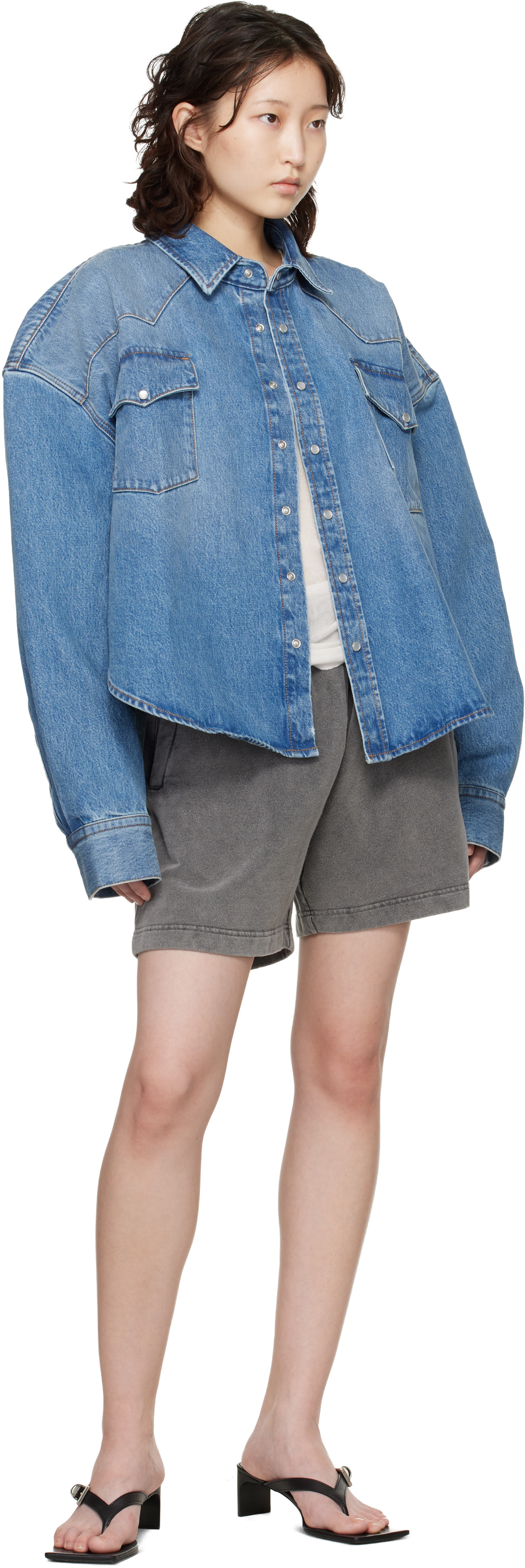 VETEMENTS: Blue Cowboy Denim Shirt | SSENSE