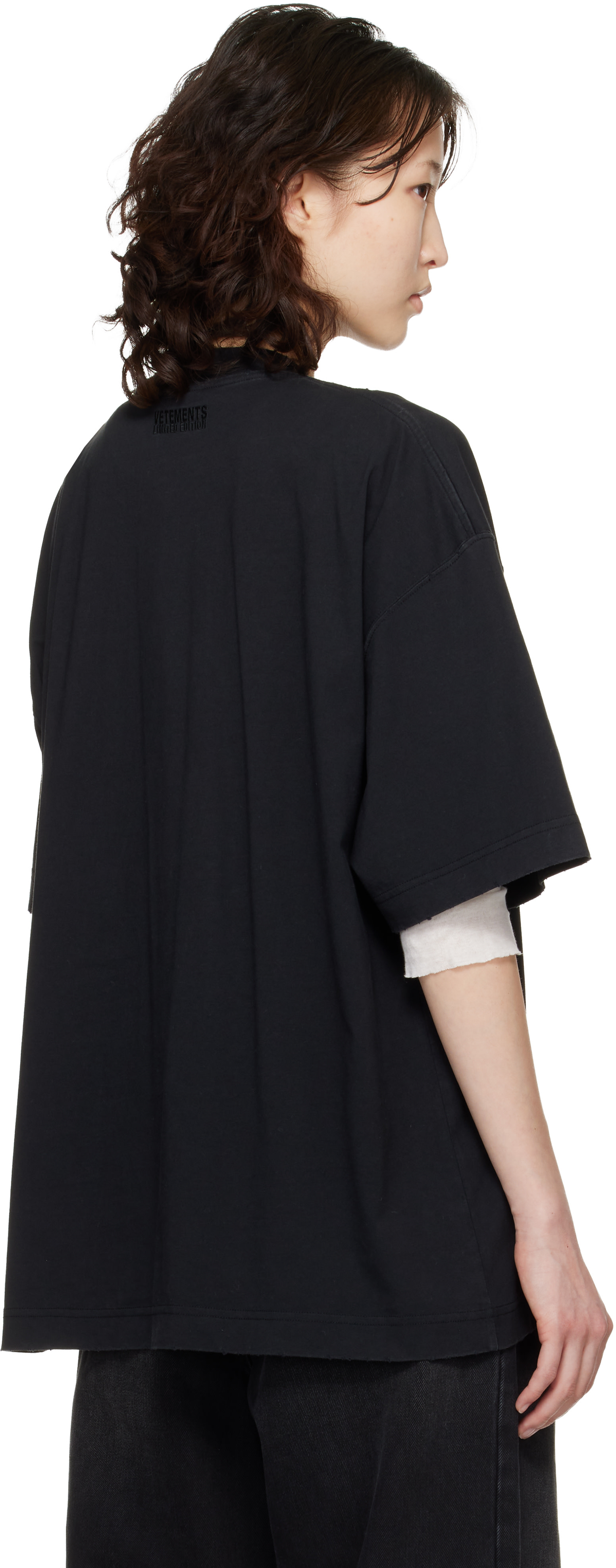 VETEMENTS: Black 7 Sins T-shirt | SSENSE