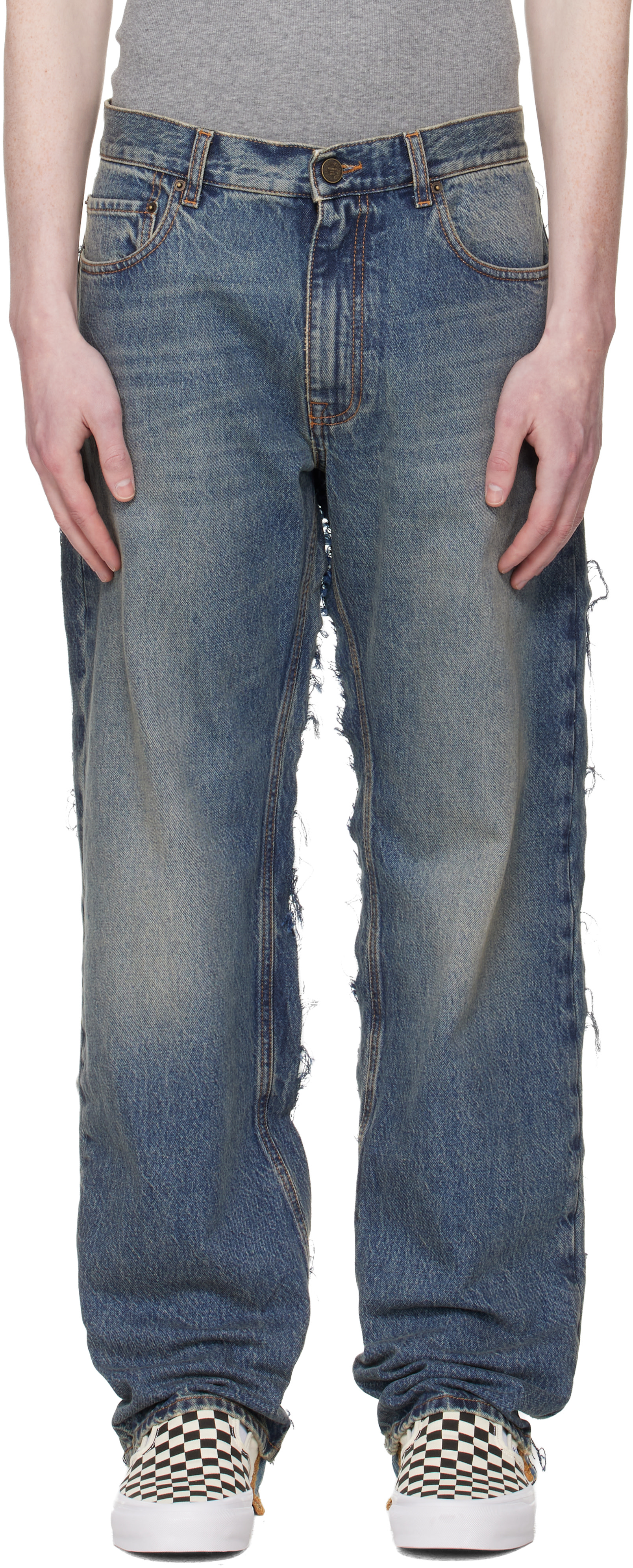 VETEMENTS - Blue Cut-Up Back Jeans
