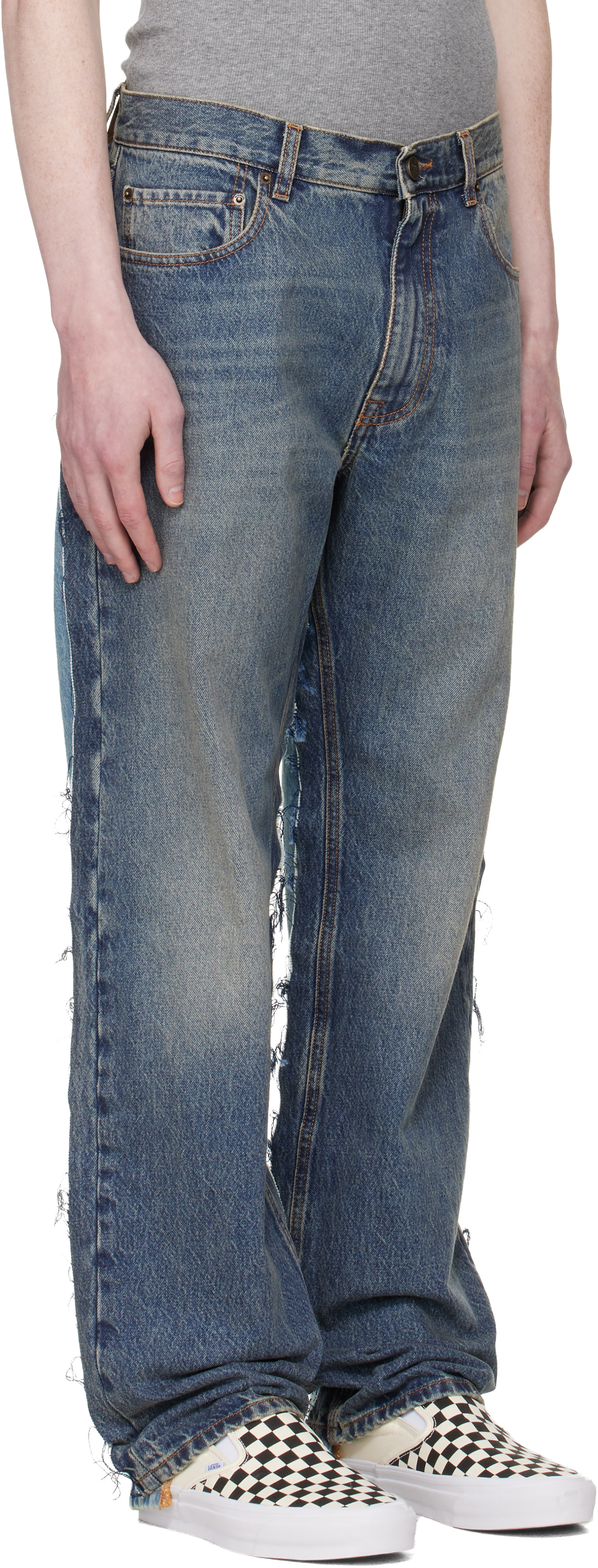 VETEMENTS - Blue Cut-Up Back Jeans