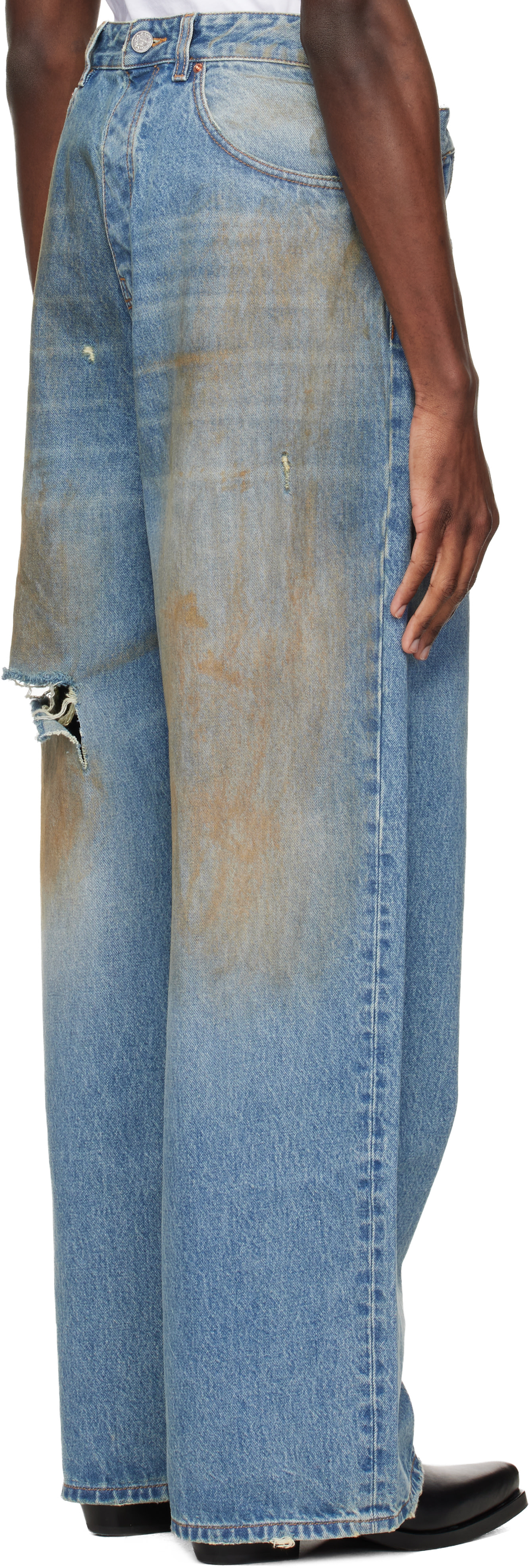 VETEMENTS - 블루 백 투 프론트 데님 진
