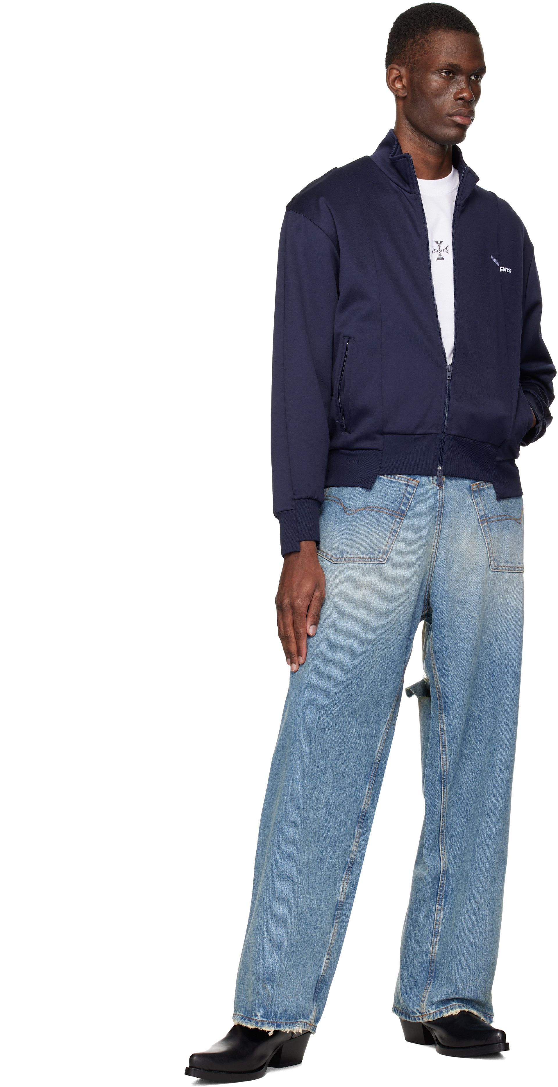 VETEMENTS - 블루 백 투 프론트 데님 진