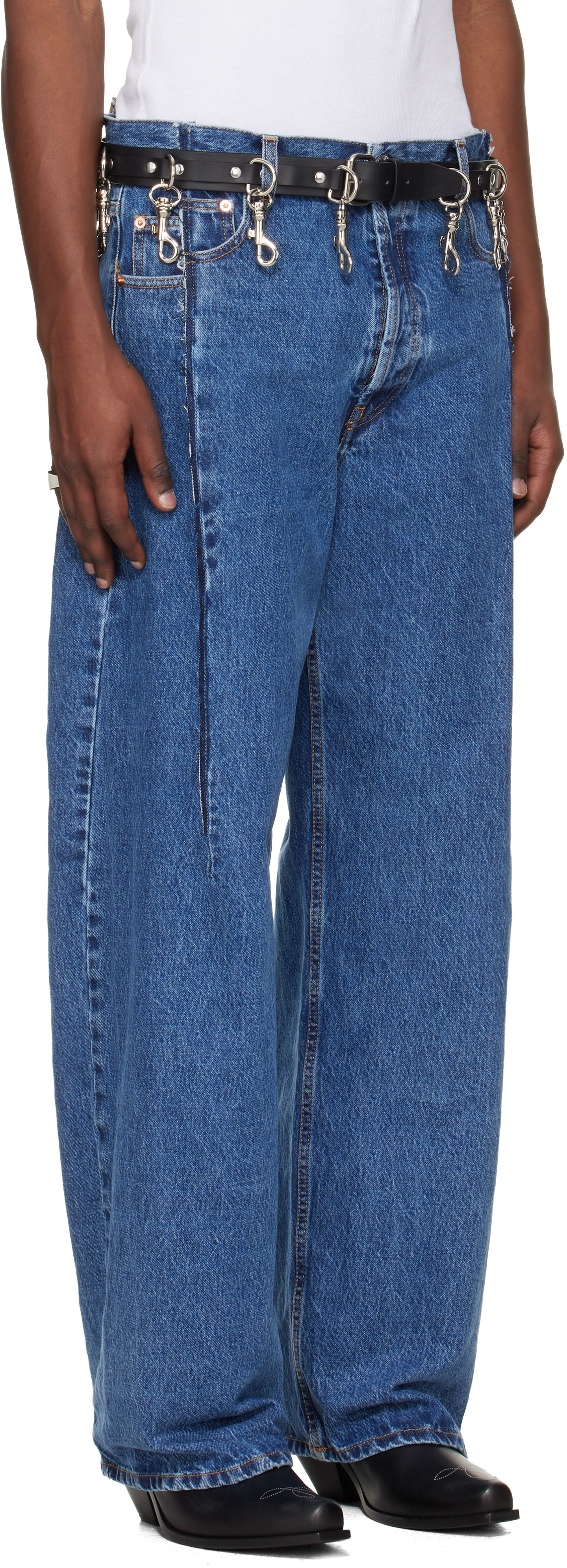 VETEMENTS - Jean bleu à pinces