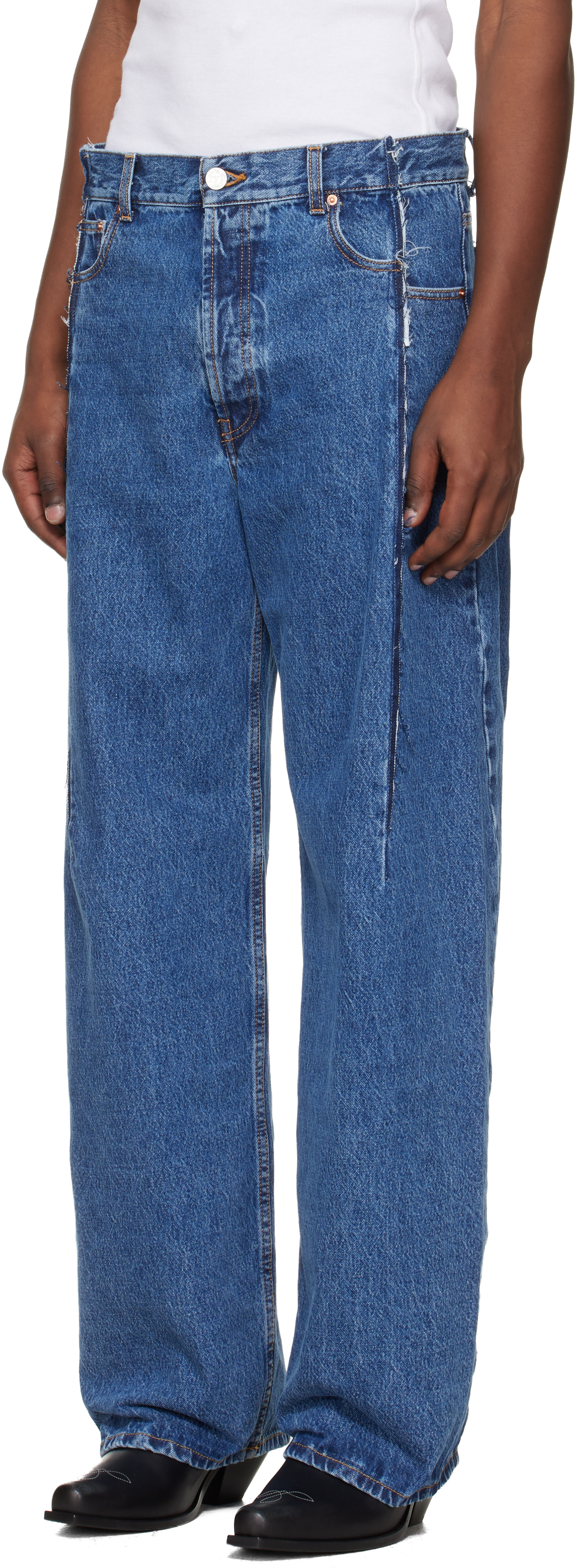 VETEMENTS - Jean bleu à pinces
