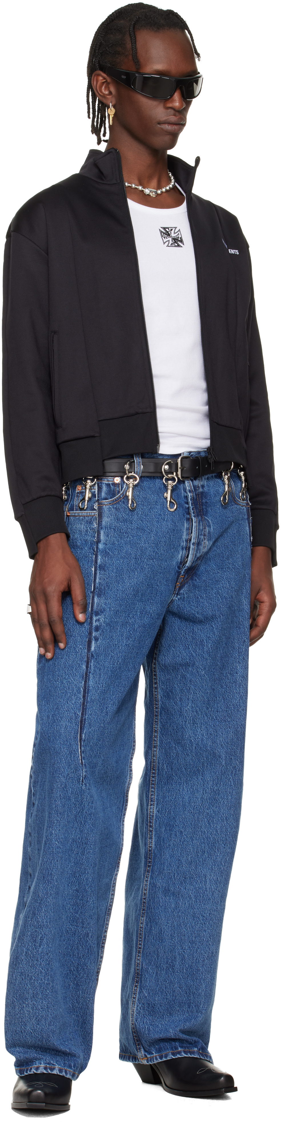 VETEMENTS - Jean bleu à pinces