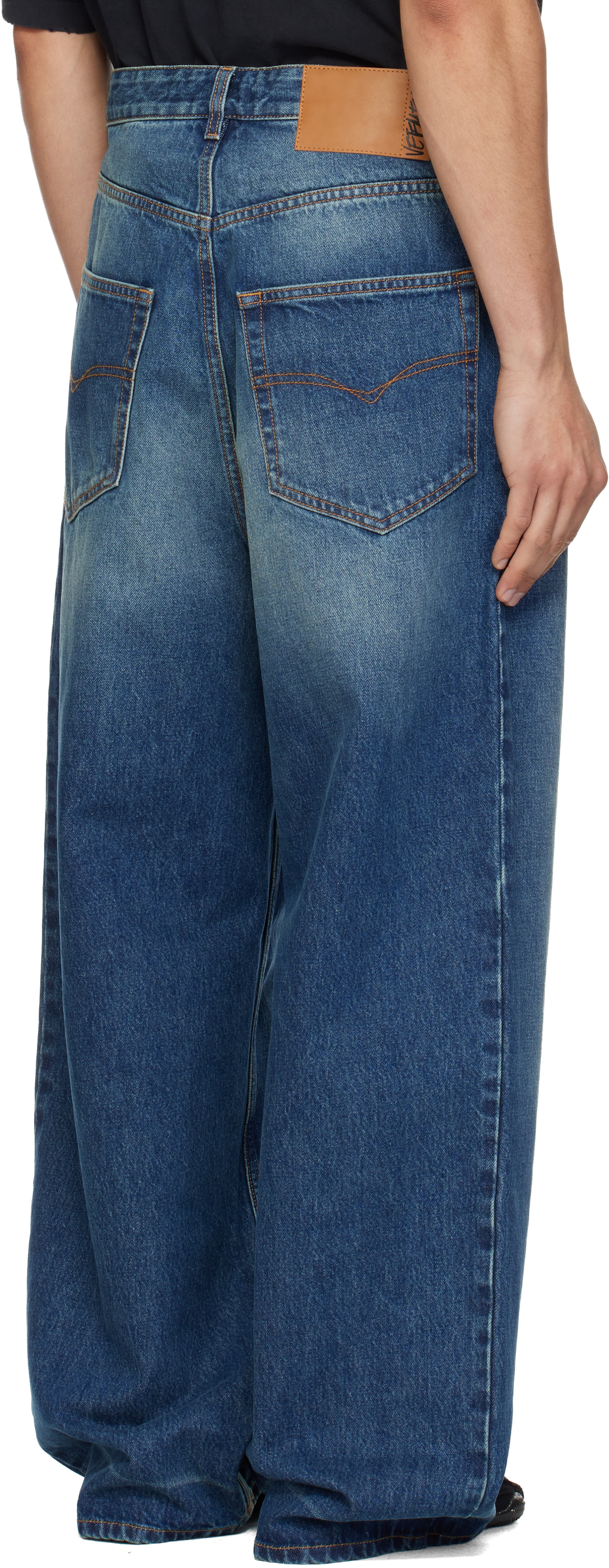 VETEMENTS - 블루 워싱 배기 데님 진