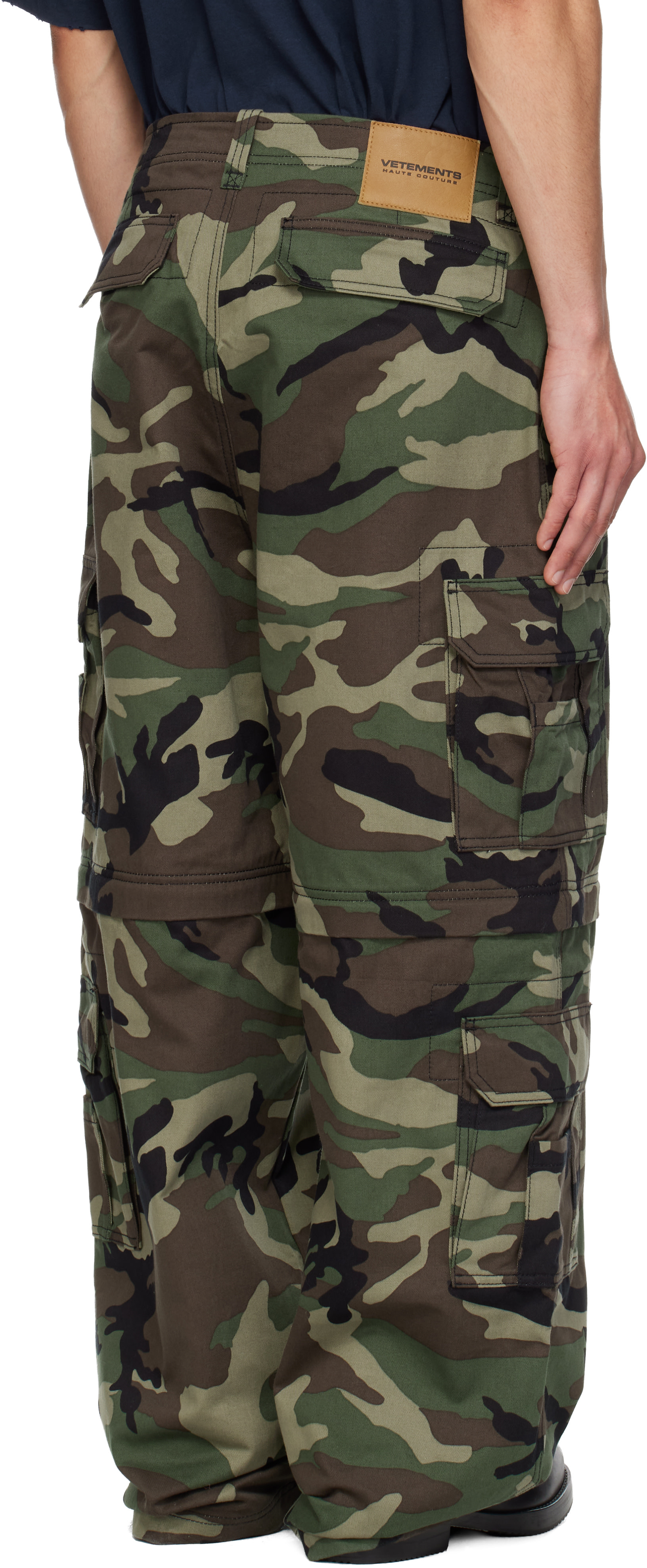 VETEMENTS: Green Camo Cargo Pants | SSENSE