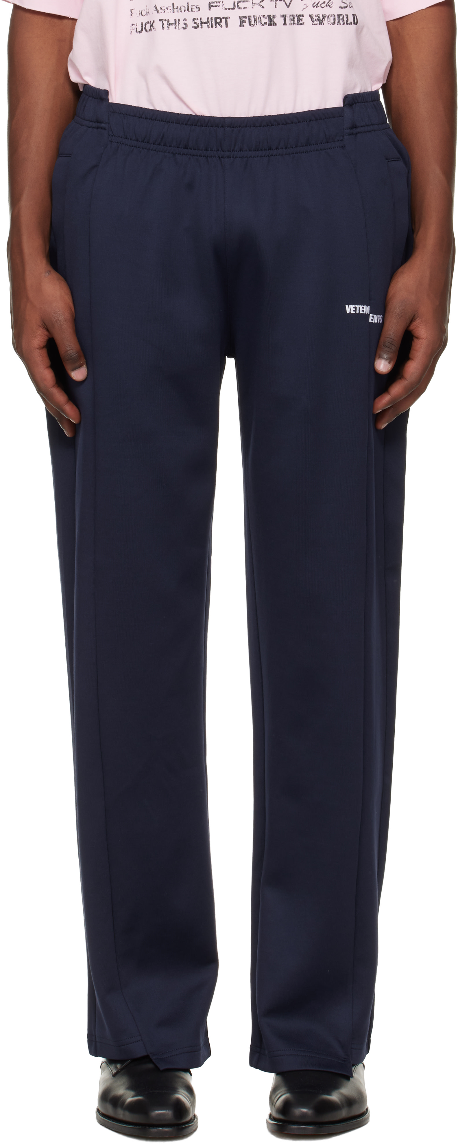 VETEMENTS - Navy Cut-Up Athletic Sweatpants