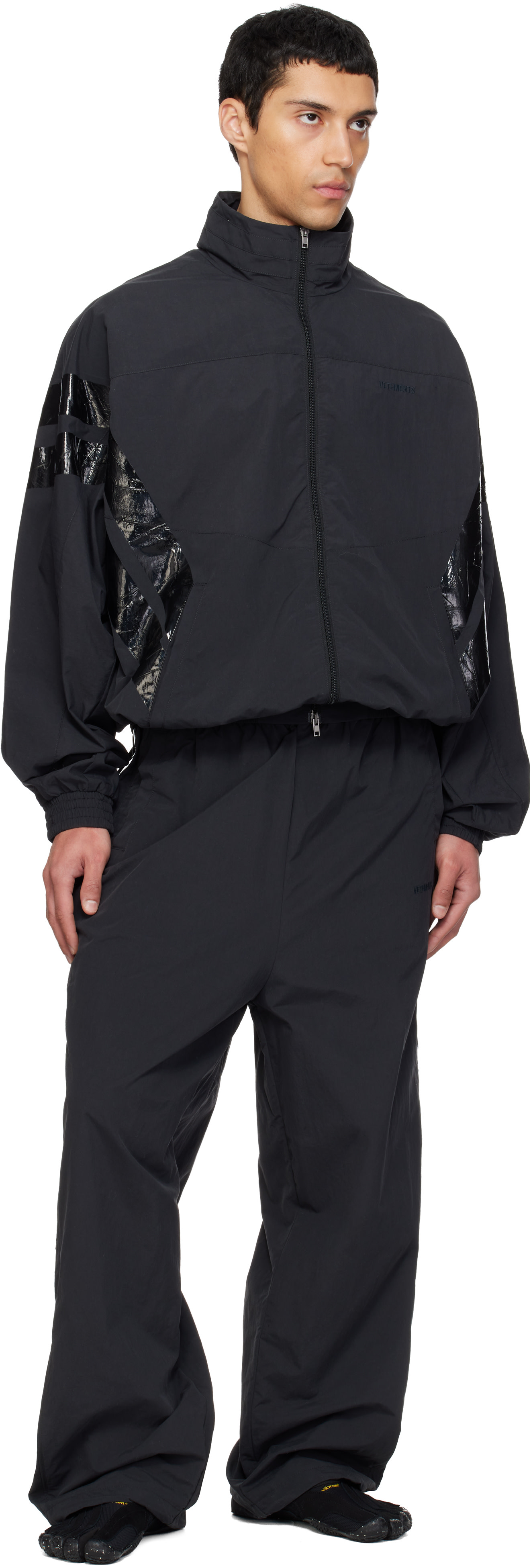 VETEMENTS - 블랙 테이프 트랙 팬츠