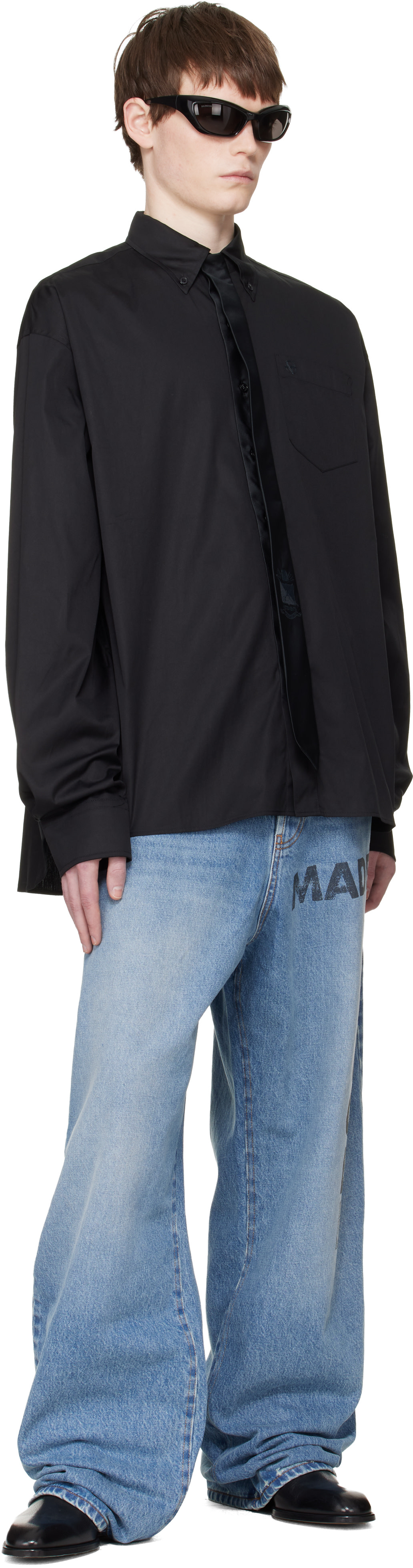 VETEMENTS - 블랙 넥타이 클래식 셔츠