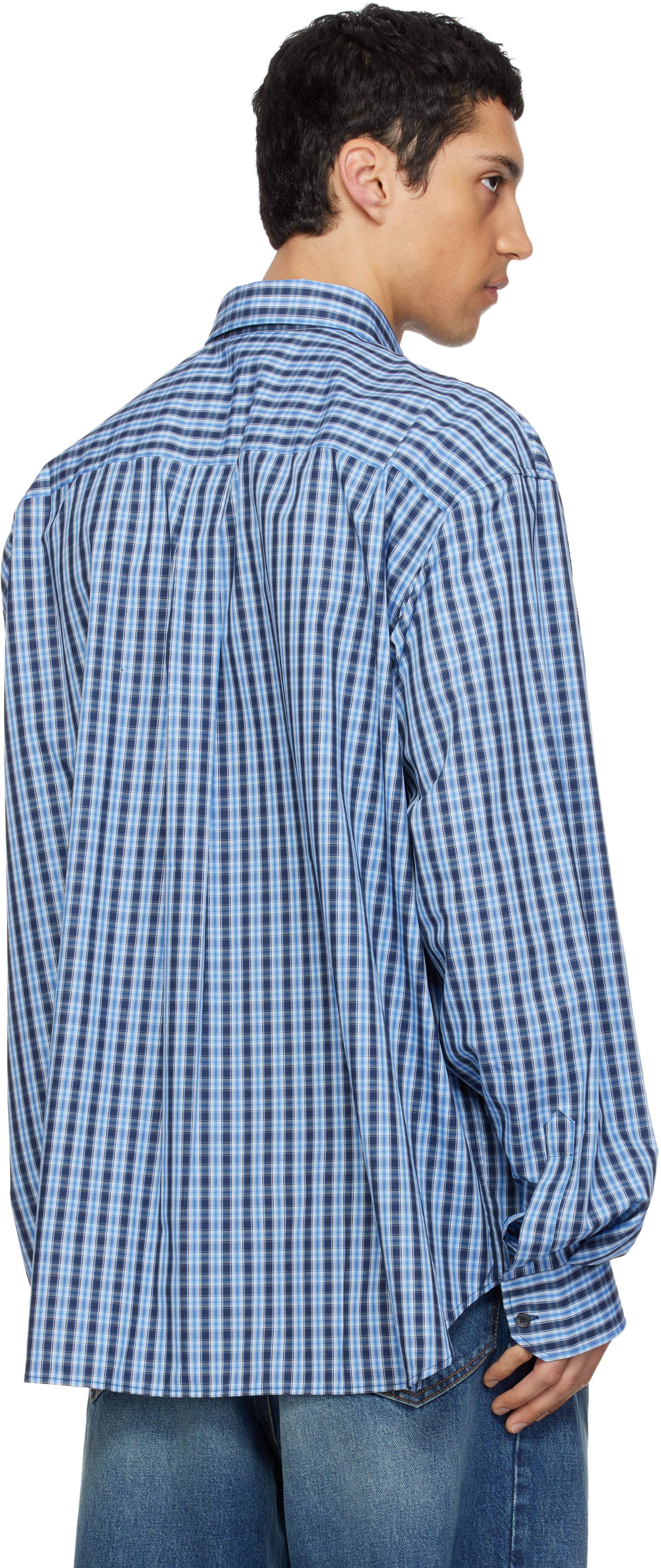 VETEMENTS: Blue & Navy Tie Classic Shirt | SSENSE