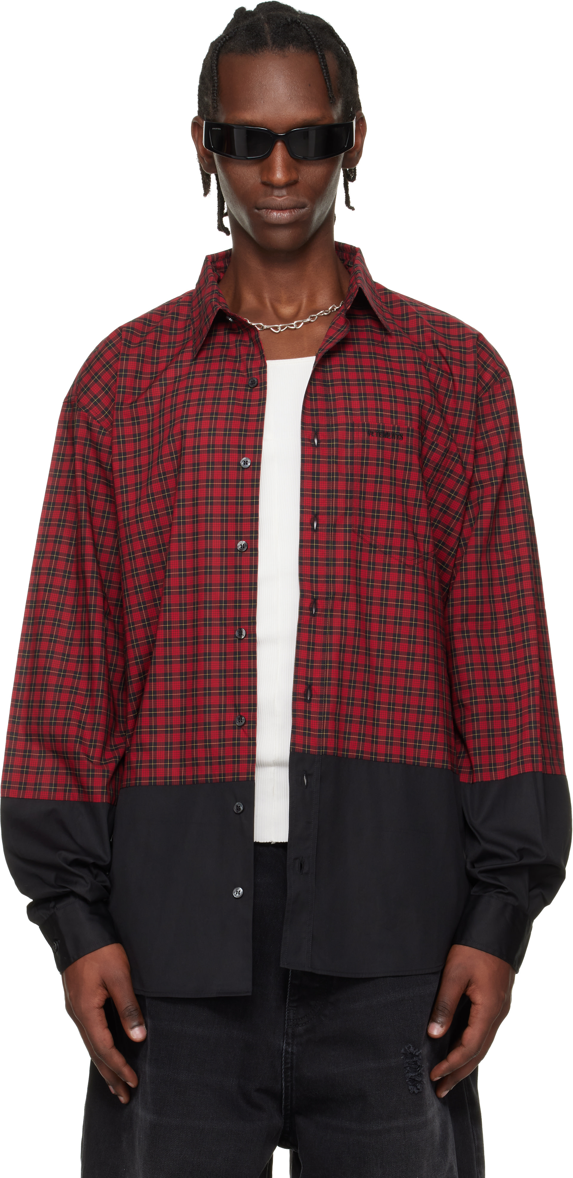 VETEMENTS - レッド Split シャツ