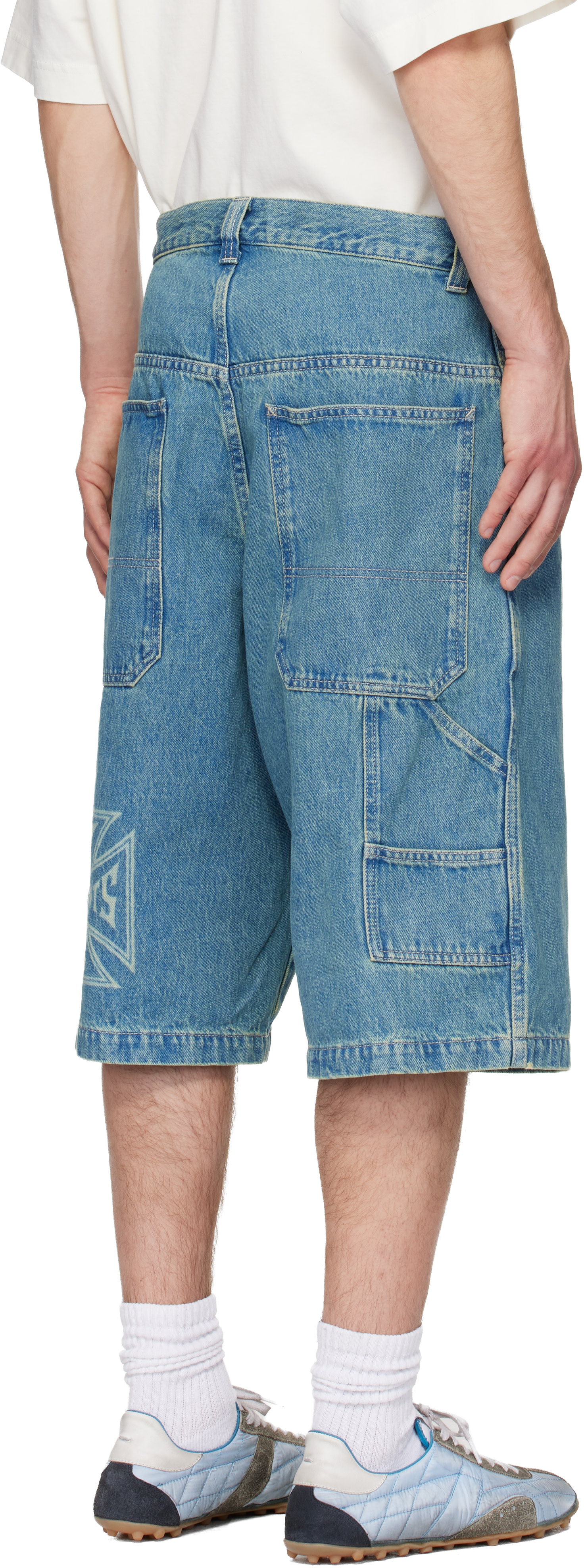 VETEMENTS: ブルー Biker Cross Hip-Hop デニムショートパンツ