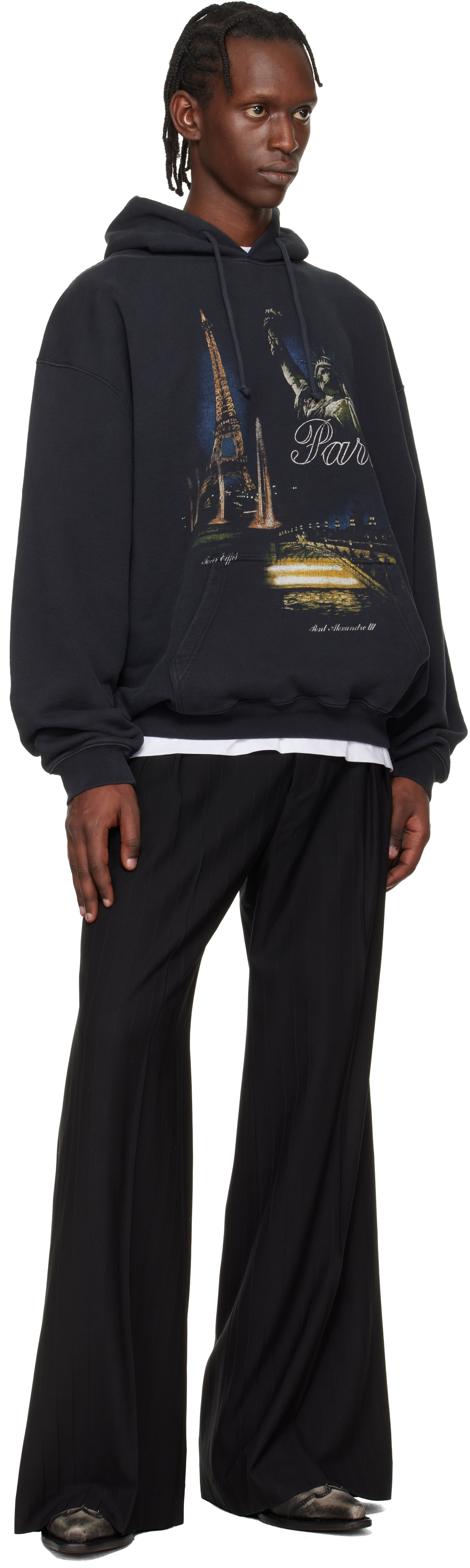 VETEMENTS - Pull à capuche 'Paris' Tourist noir