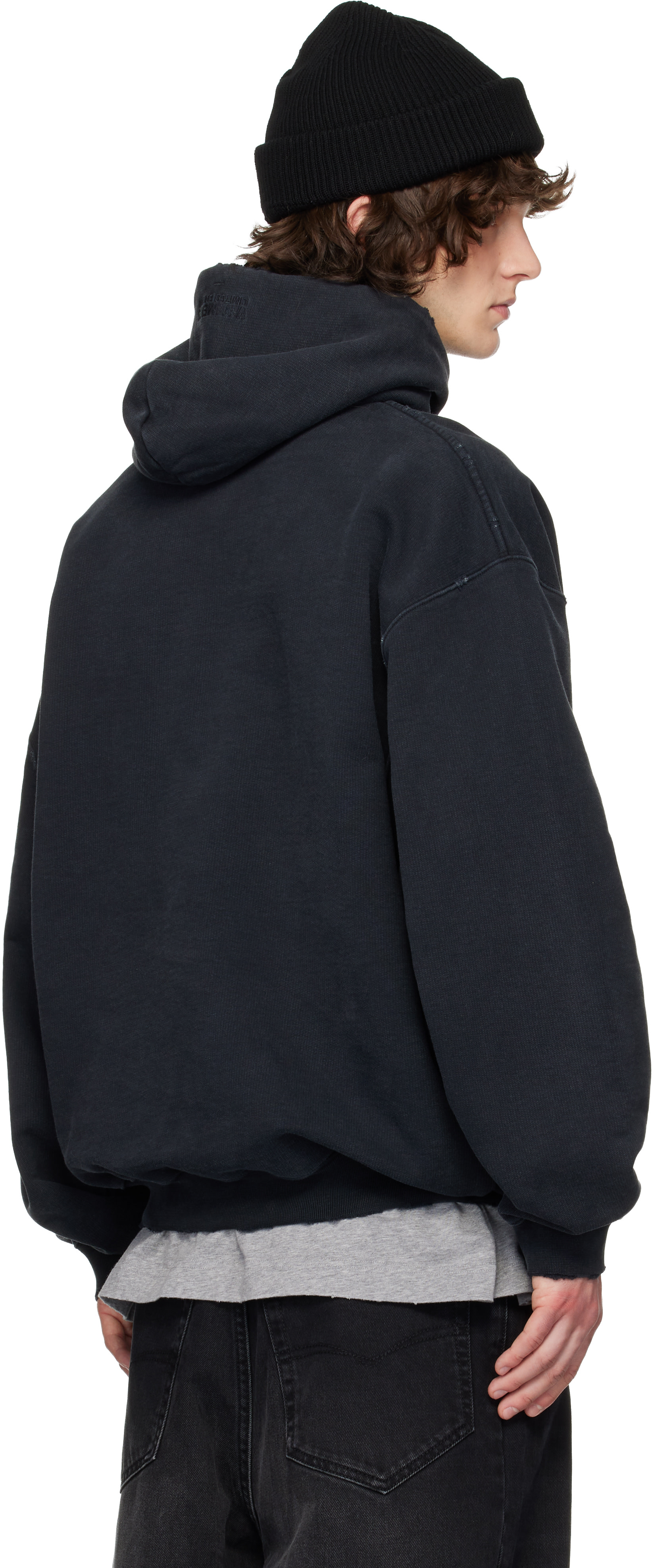 VETEMENTS ブラック フーディ ユニセックス VETEMENTS: ブラック Jesus On A Cross フーディ | SSENSE 日本