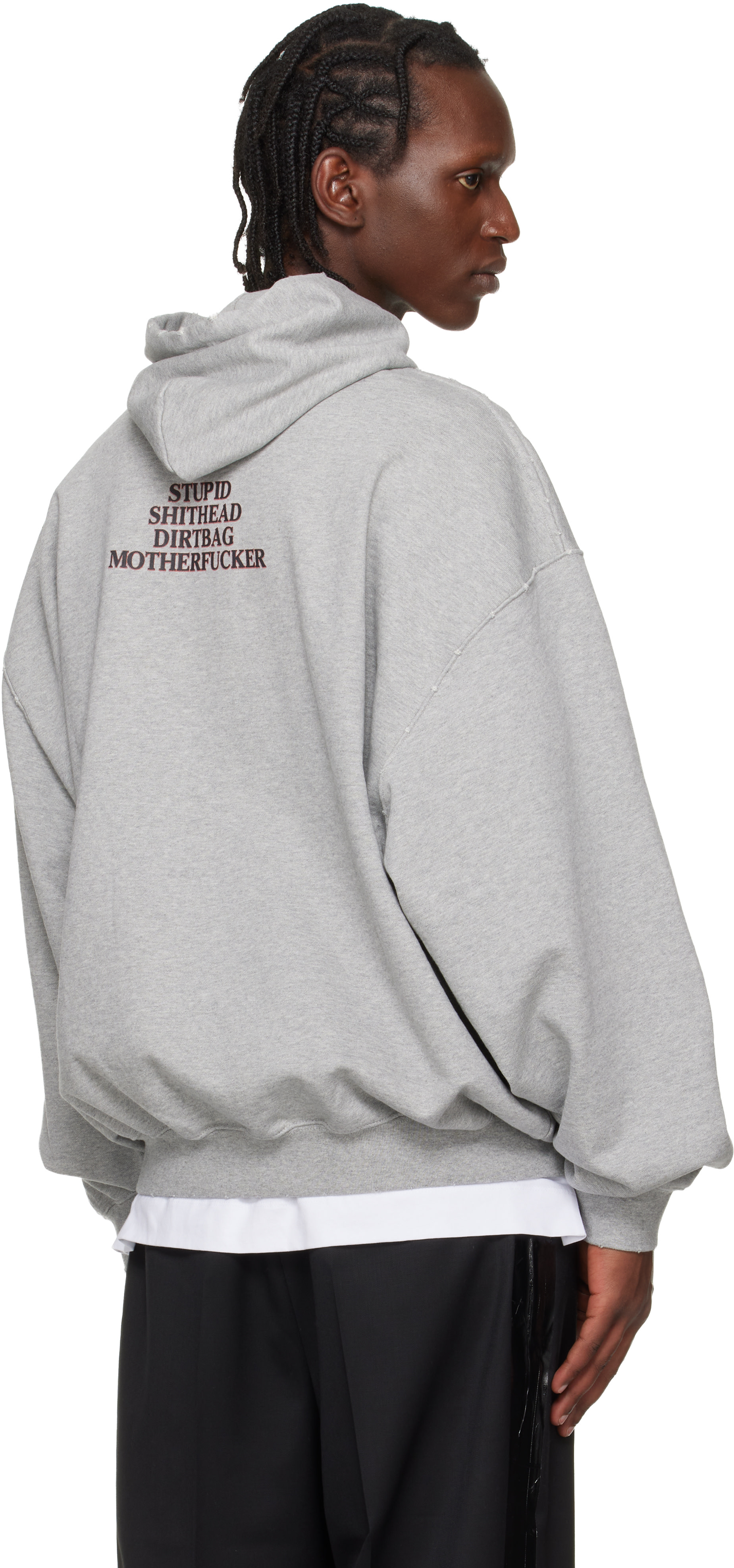 VETEMENTS - Pull à capuche 'MF' gris