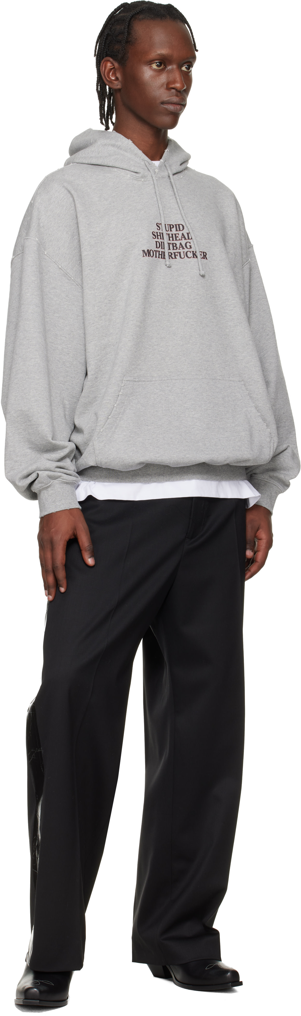 VETEMENTS - Pull à capuche 'MF' gris
