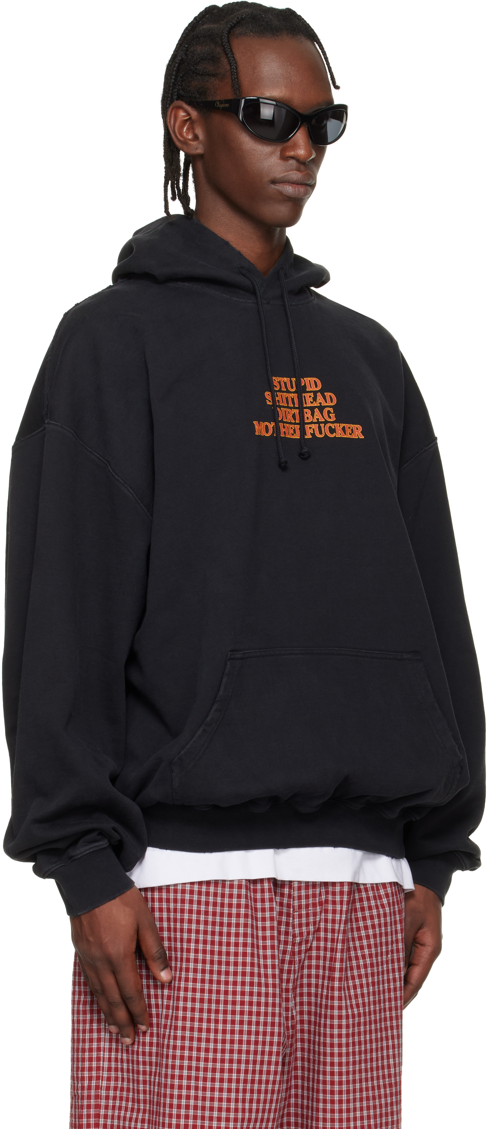VETEMENTS - 블랙 코튼 후디