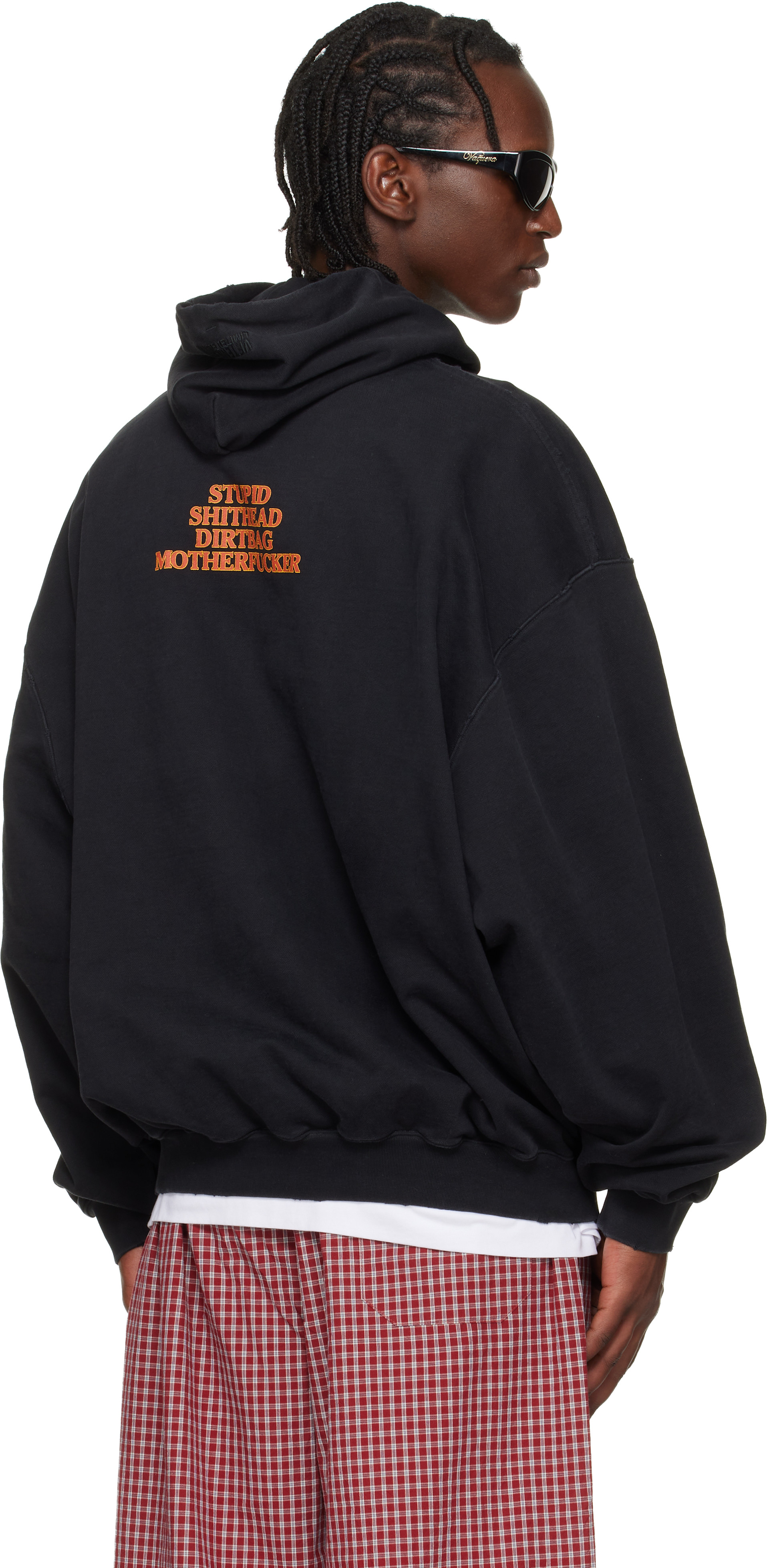 VETEMENTS - 블랙 코튼 후디