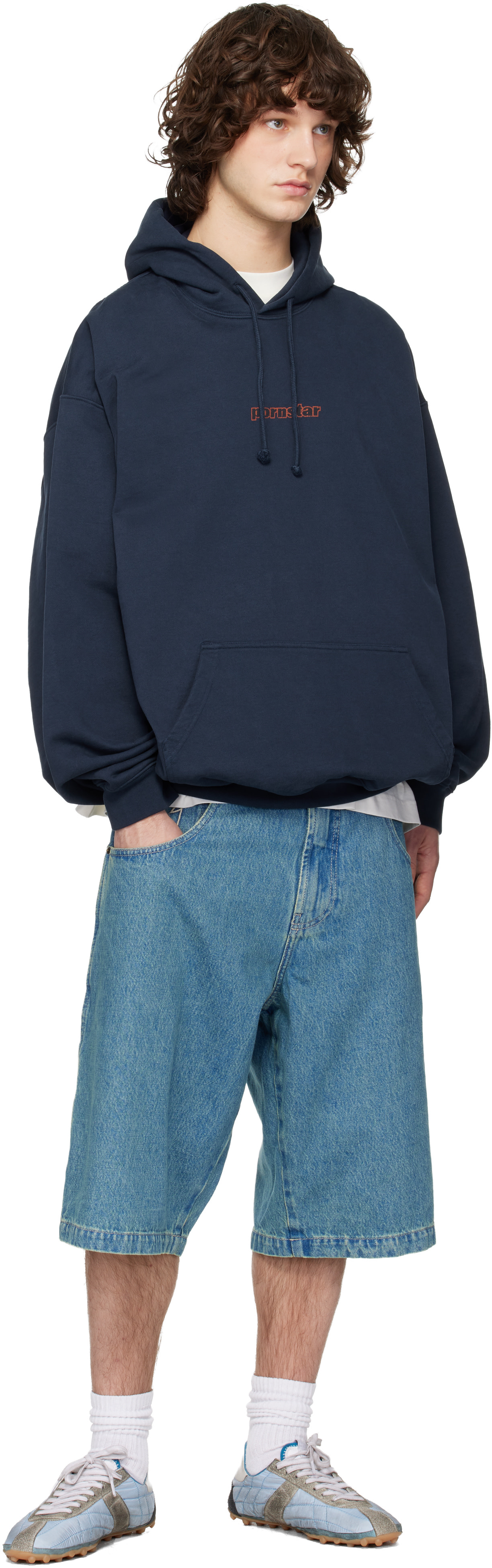 VETEMENTS: ネイビー 'Pornstar' フーディ | SSENSE 日本