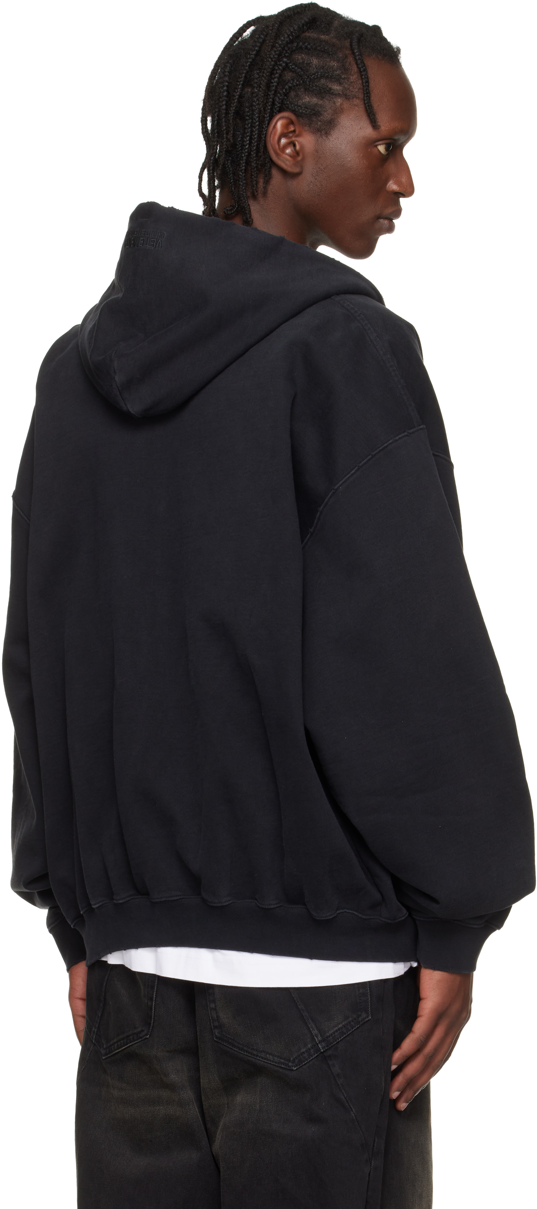 正規品　vetements 18aw デムナ期　fuck パーカー VETEMENTS: Black 'Fuck Everything' Zip-Up Hoodie | SSENSE
