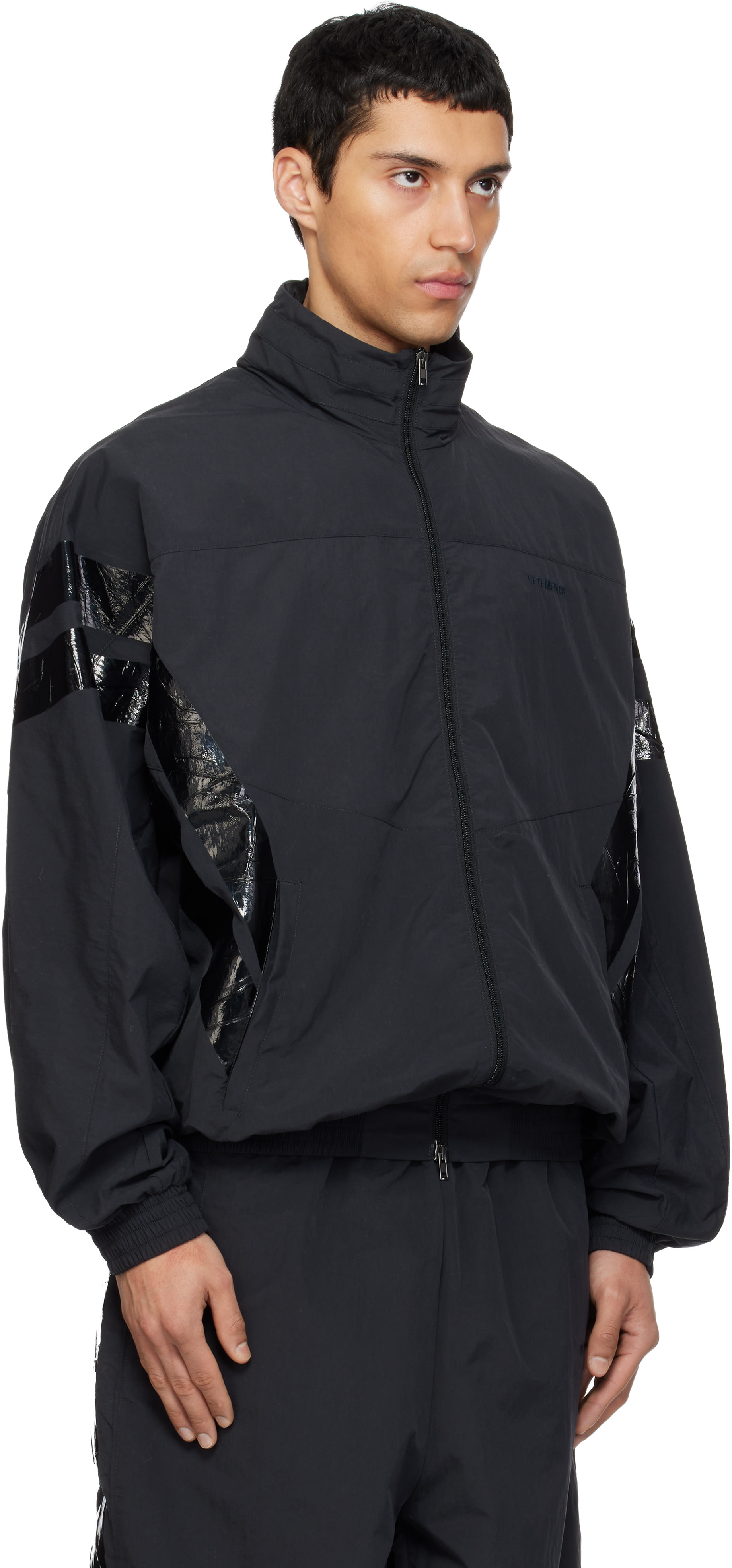 VETEMENTS - 블랙 테이프 트랙 재킷