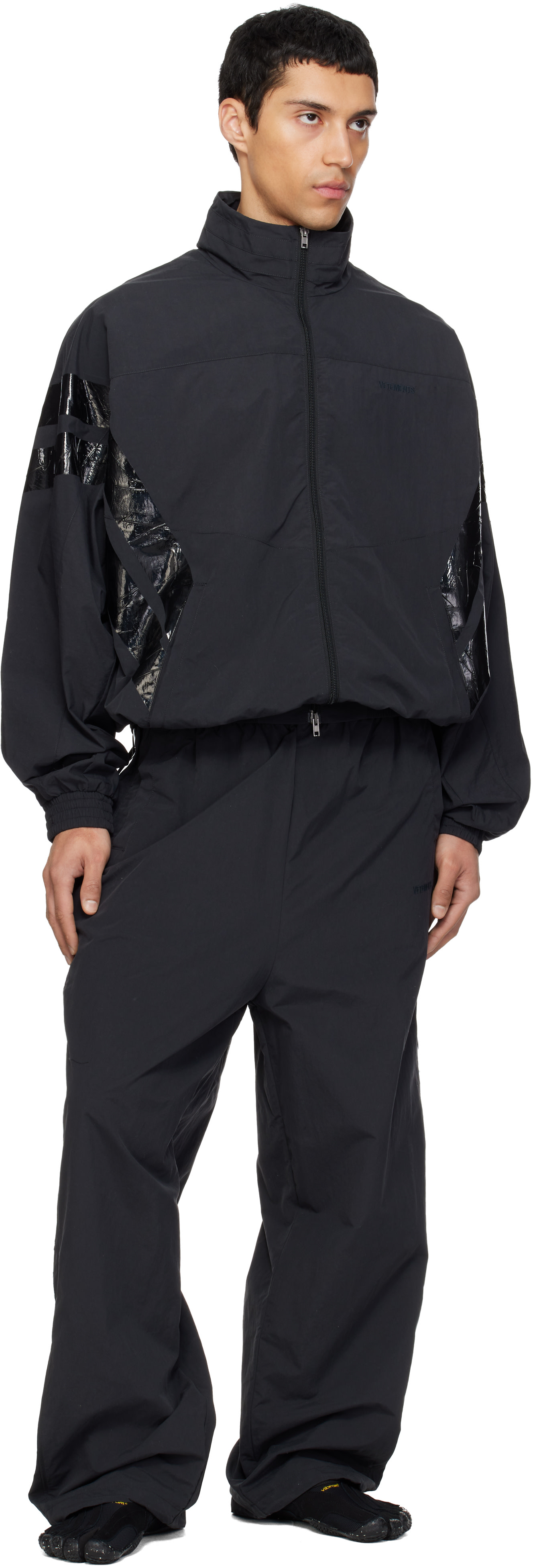 VETEMENTS - 블랙 테이프 트랙 재킷
