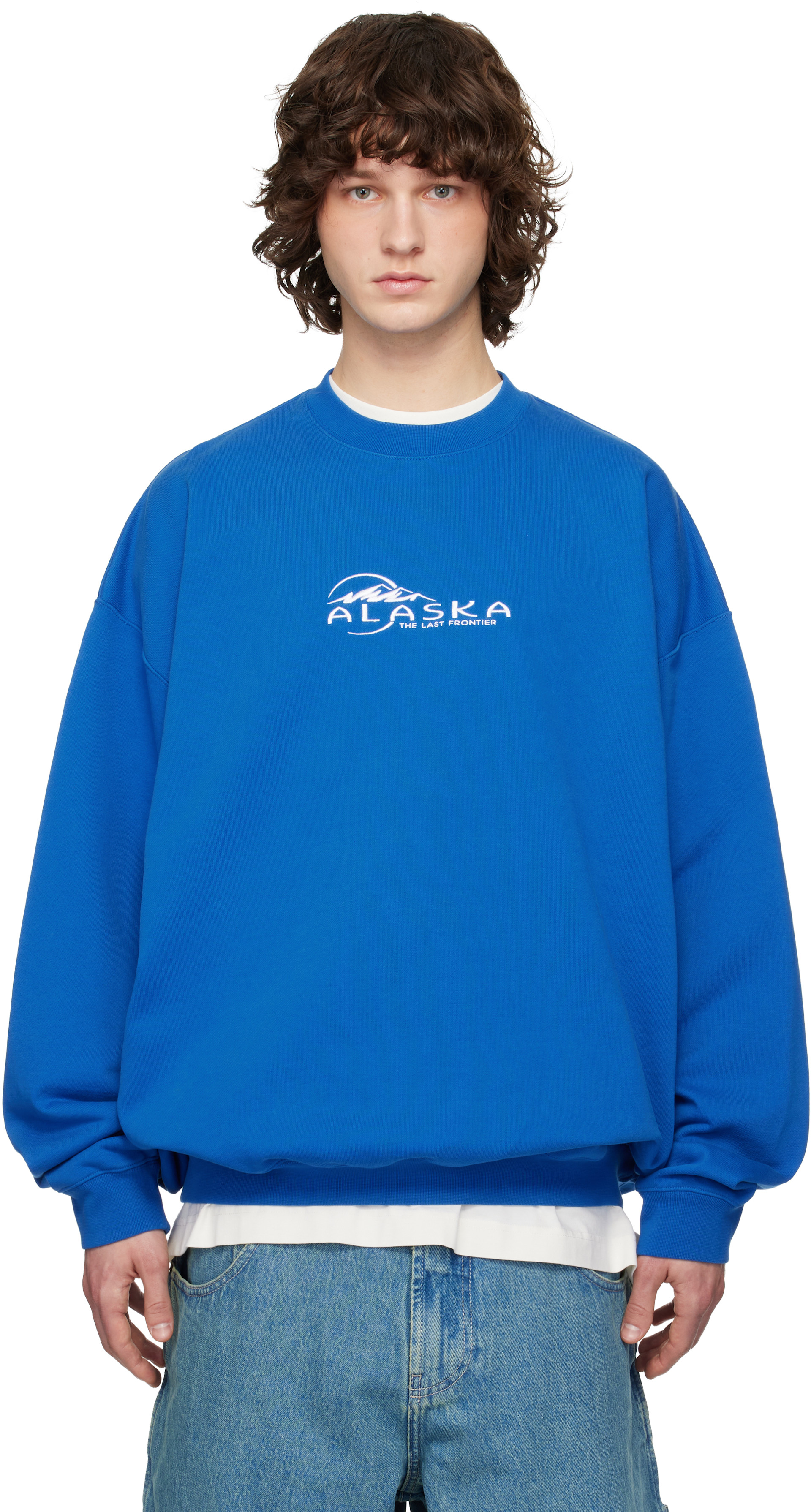 VETEMENTS - Pull molletonné 'Alaska' Tourist bleu
