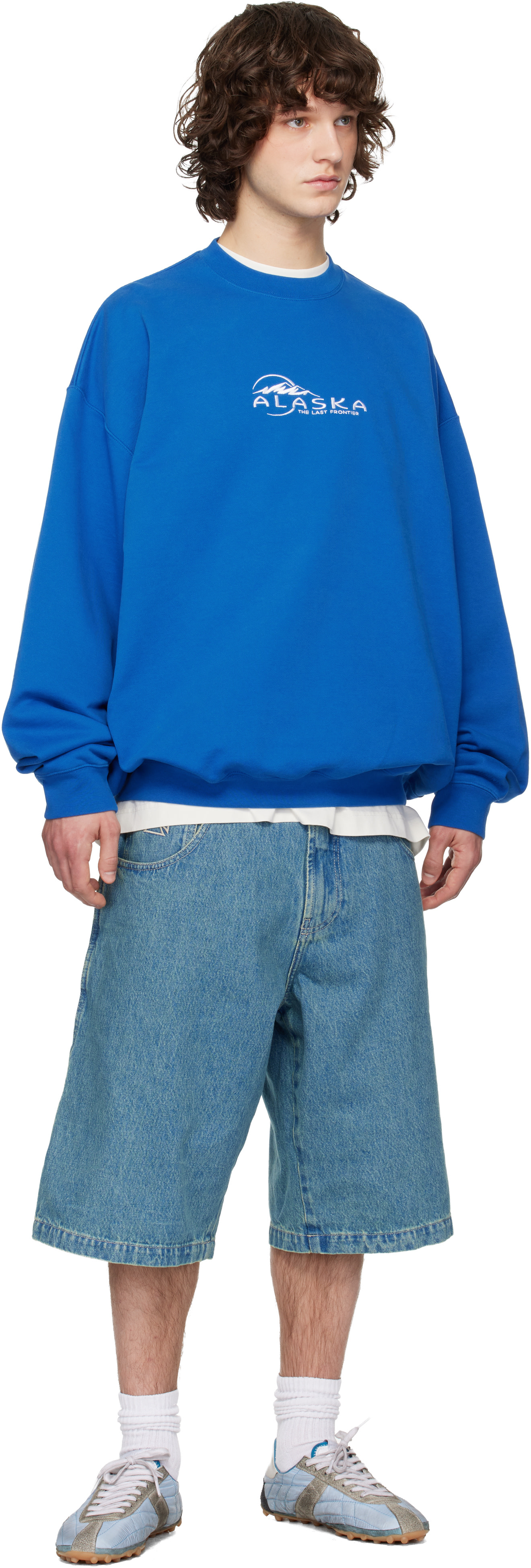 VETEMENTS - Pull molletonné 'Alaska' Tourist bleu