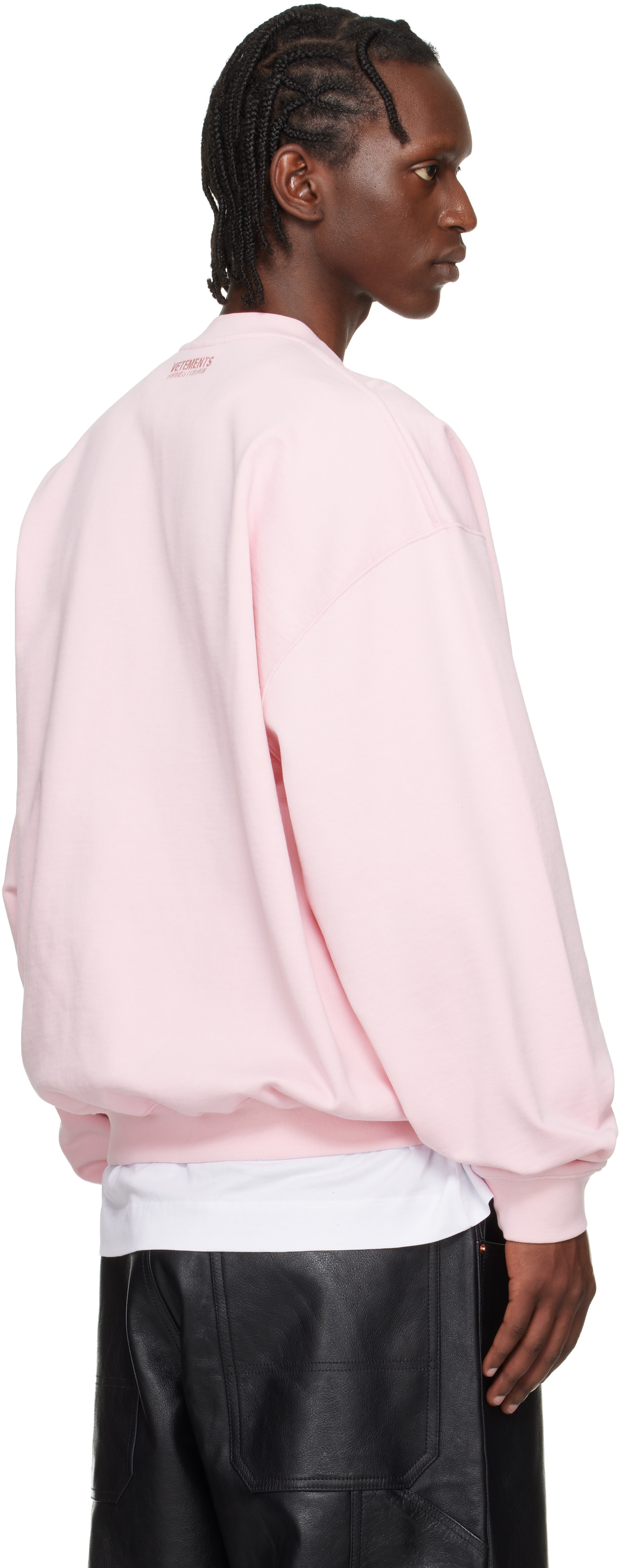 VETEMENTS: ピンク 'Paris' Embroidered スウェットシャツ | SSENSE 日本