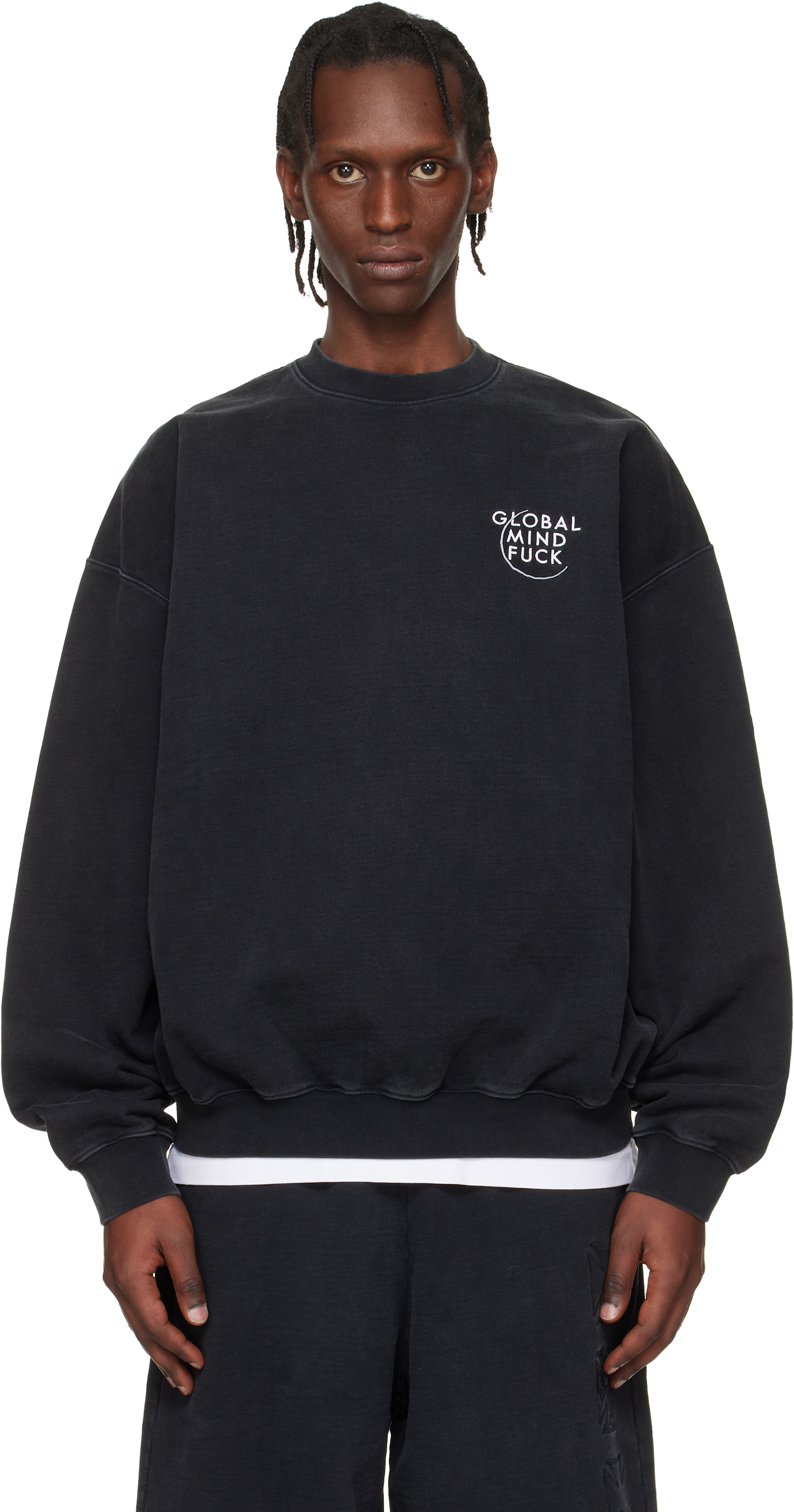 VETEMENTS - Pull molletonné 'Global MF' noir