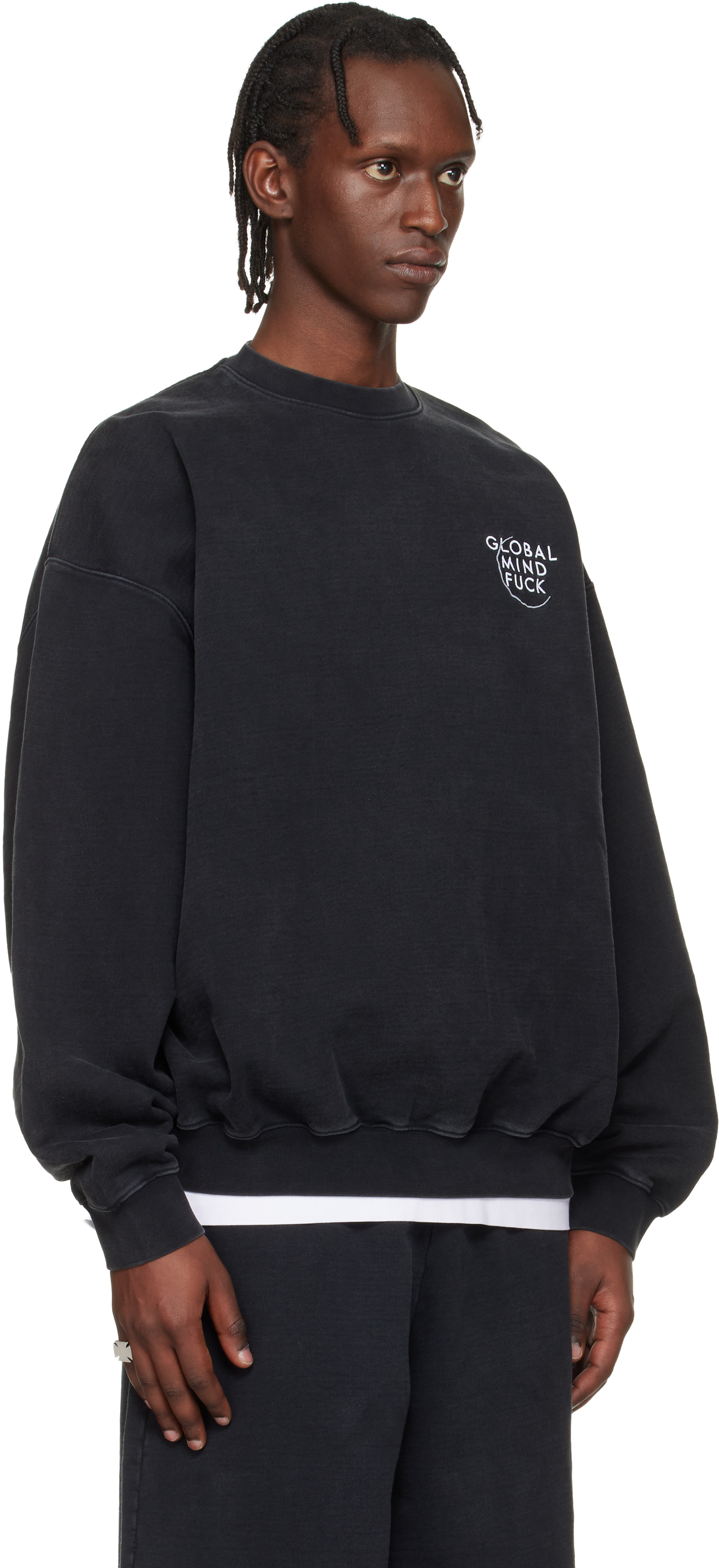 VETEMENTS - Pull molletonné 'Global MF' noir