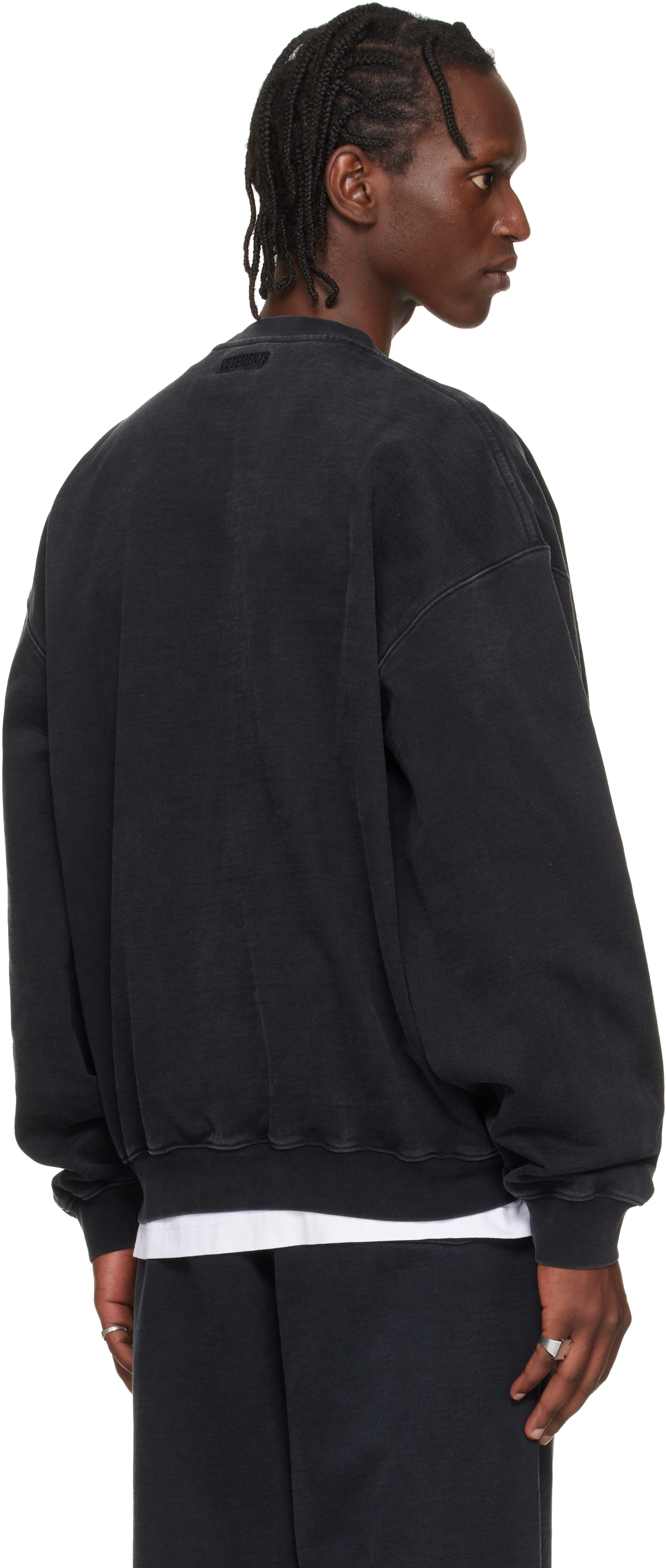 VETEMENTS - Pull molletonné 'Global MF' noir