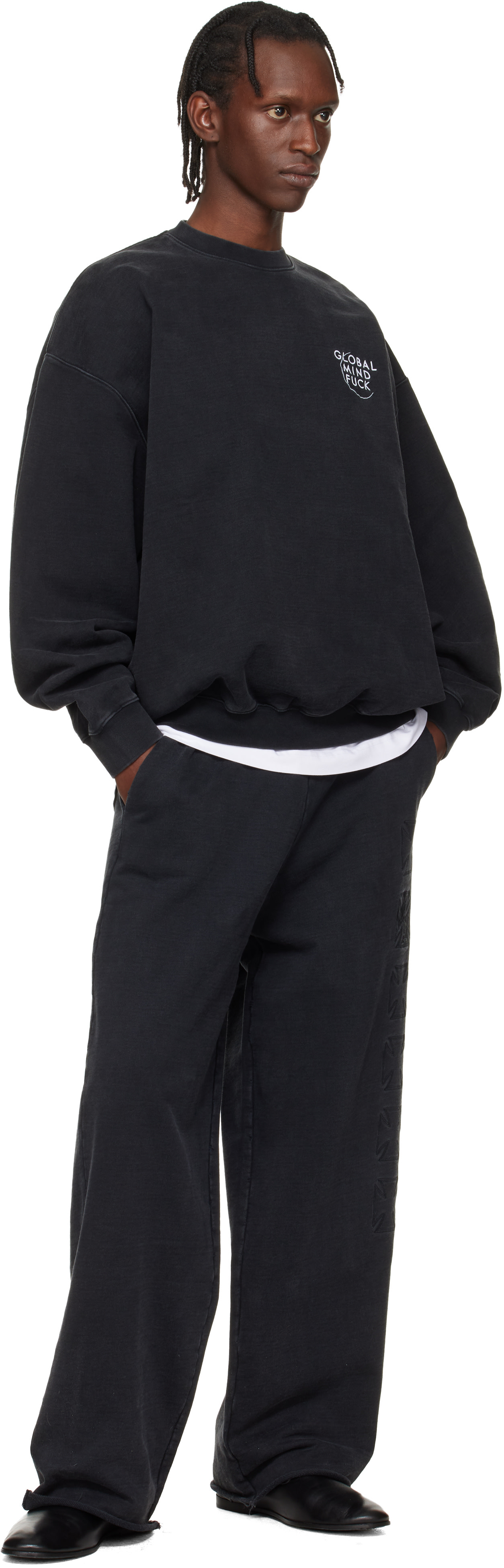 VETEMENTS - Pull molletonné 'Global MF' noir