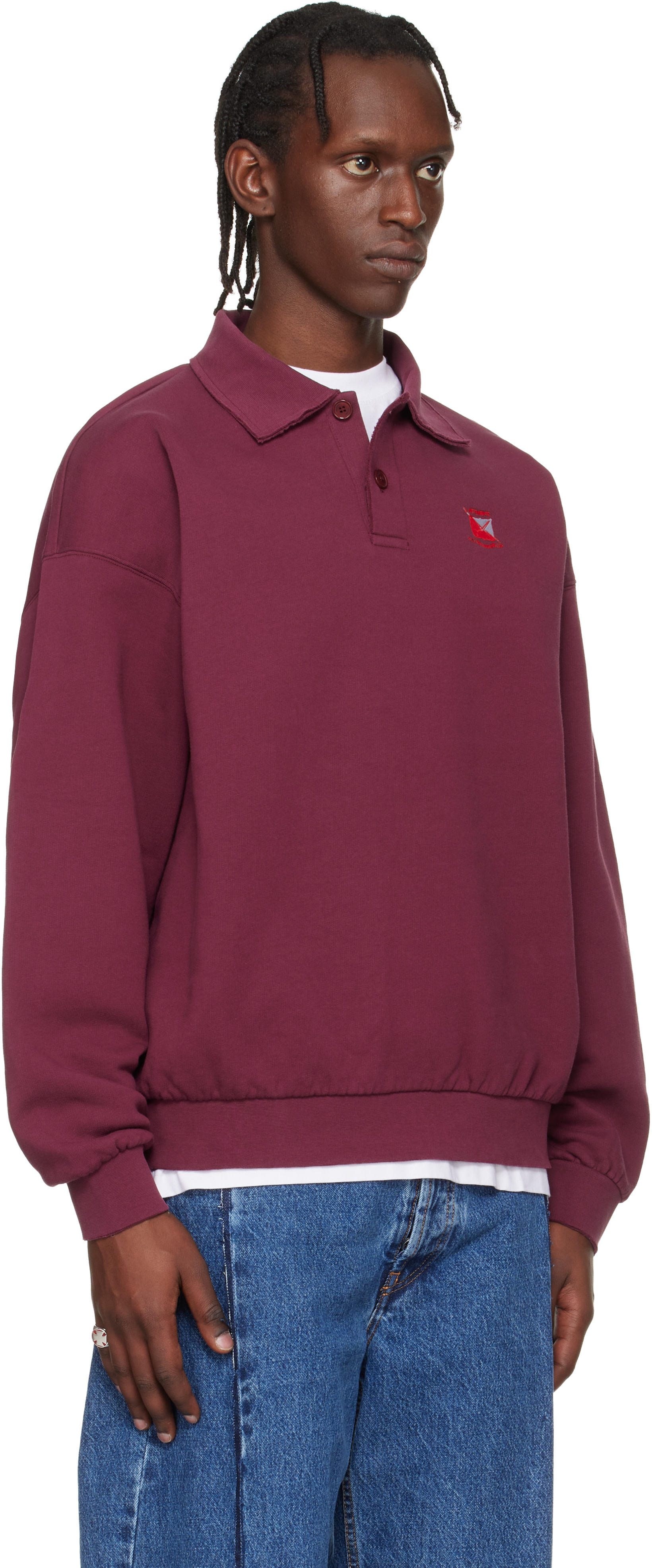 VETEMENTS - 레드 디스트레스 로고 폴로 셔츠
